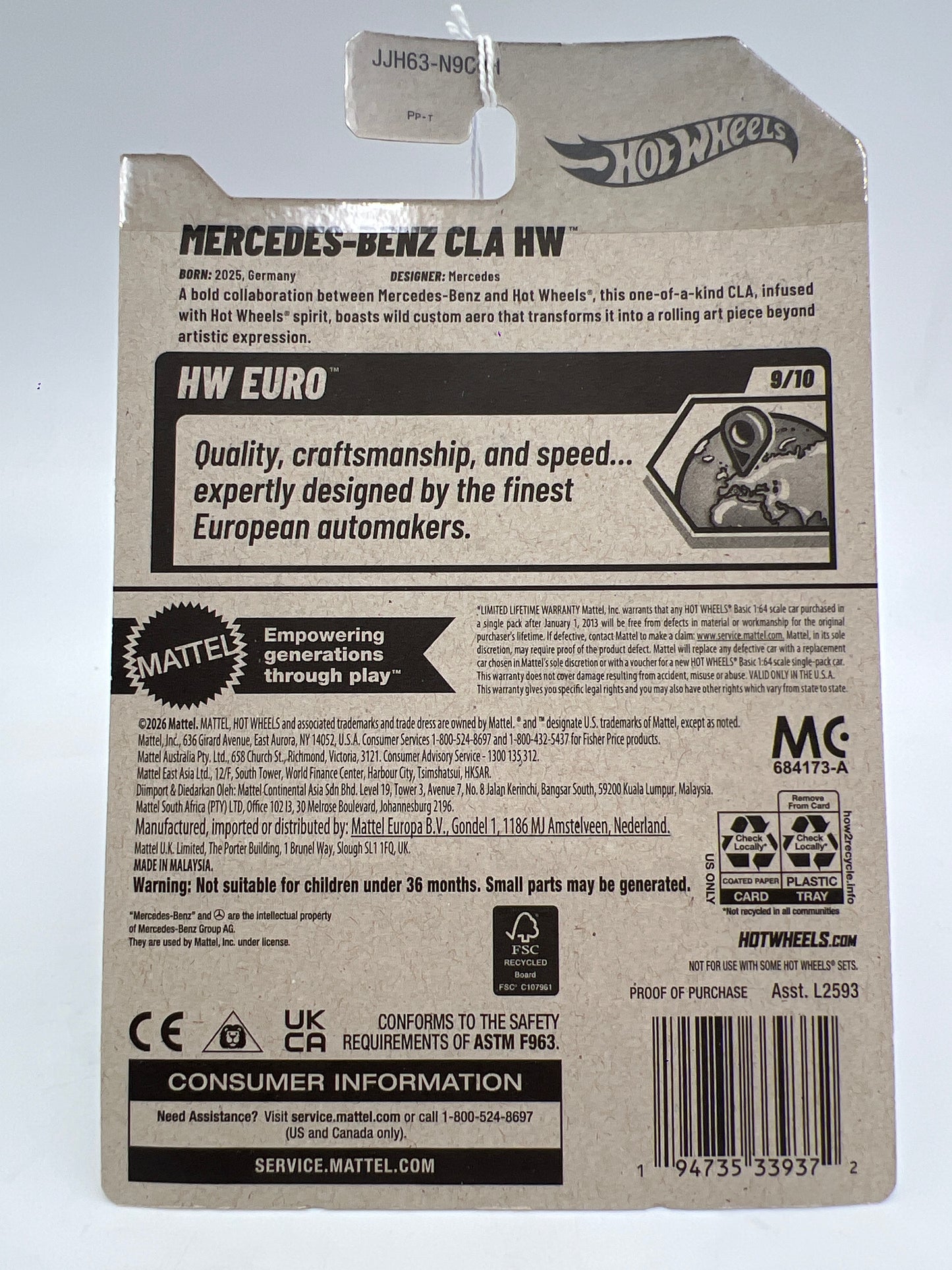 2026 Hot Wheels H Case #181 Mercedes-Benz CLA HW 91D