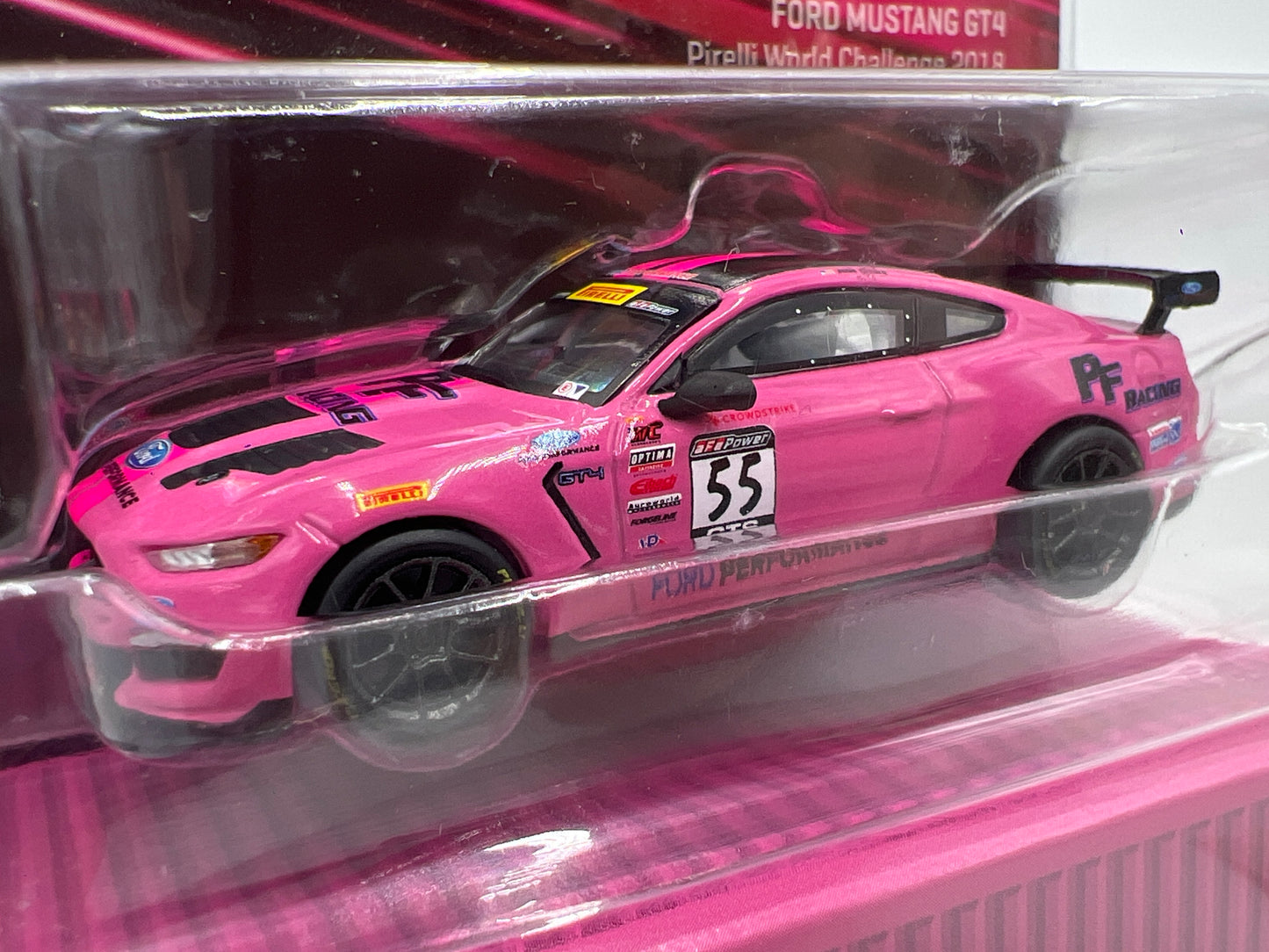 Tarmac Works x Global 64 Ford Mustang GT4 Pirelli World Challenge 2018 Pink VHTF
