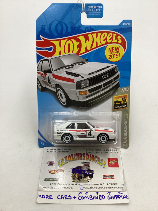 2019 Hot Wheels #43 84 Audi Sport Quattro White 107C