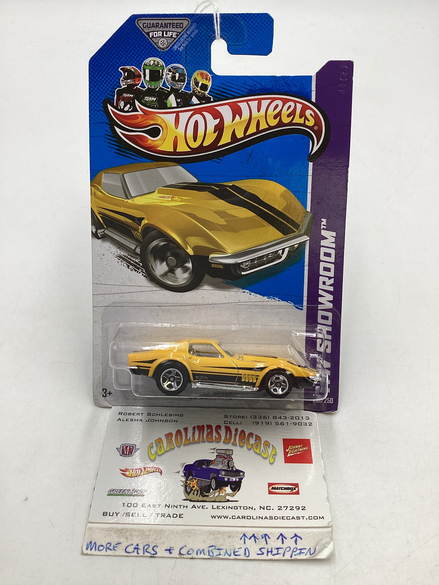 2013 Hot Wheels #201 69 Corvette Yellow 2C