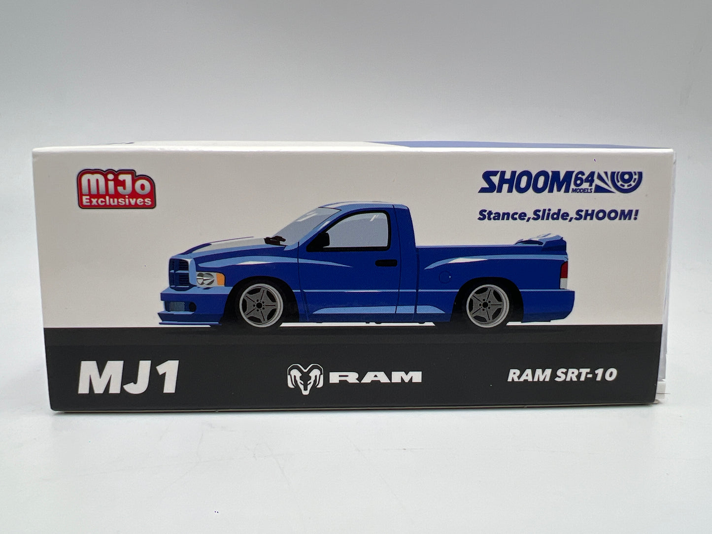 Shoom 64 Models 1:64 MiJo Exclusives x/3000 Dodge Ram SRT-10 Blue W/Accessories