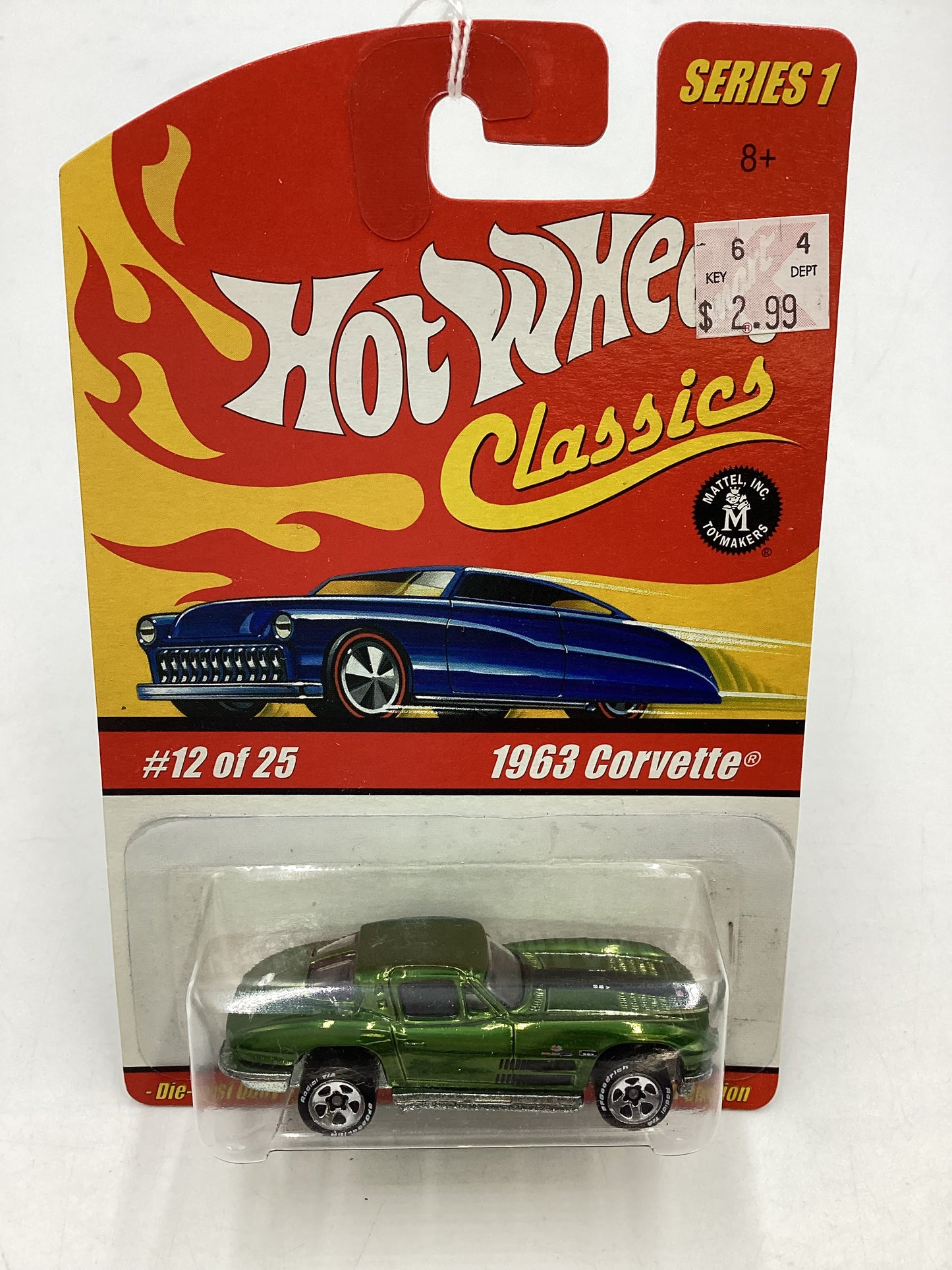 Hot wheels Classics series 1 12/25 Green 1963 Corvette (SR)