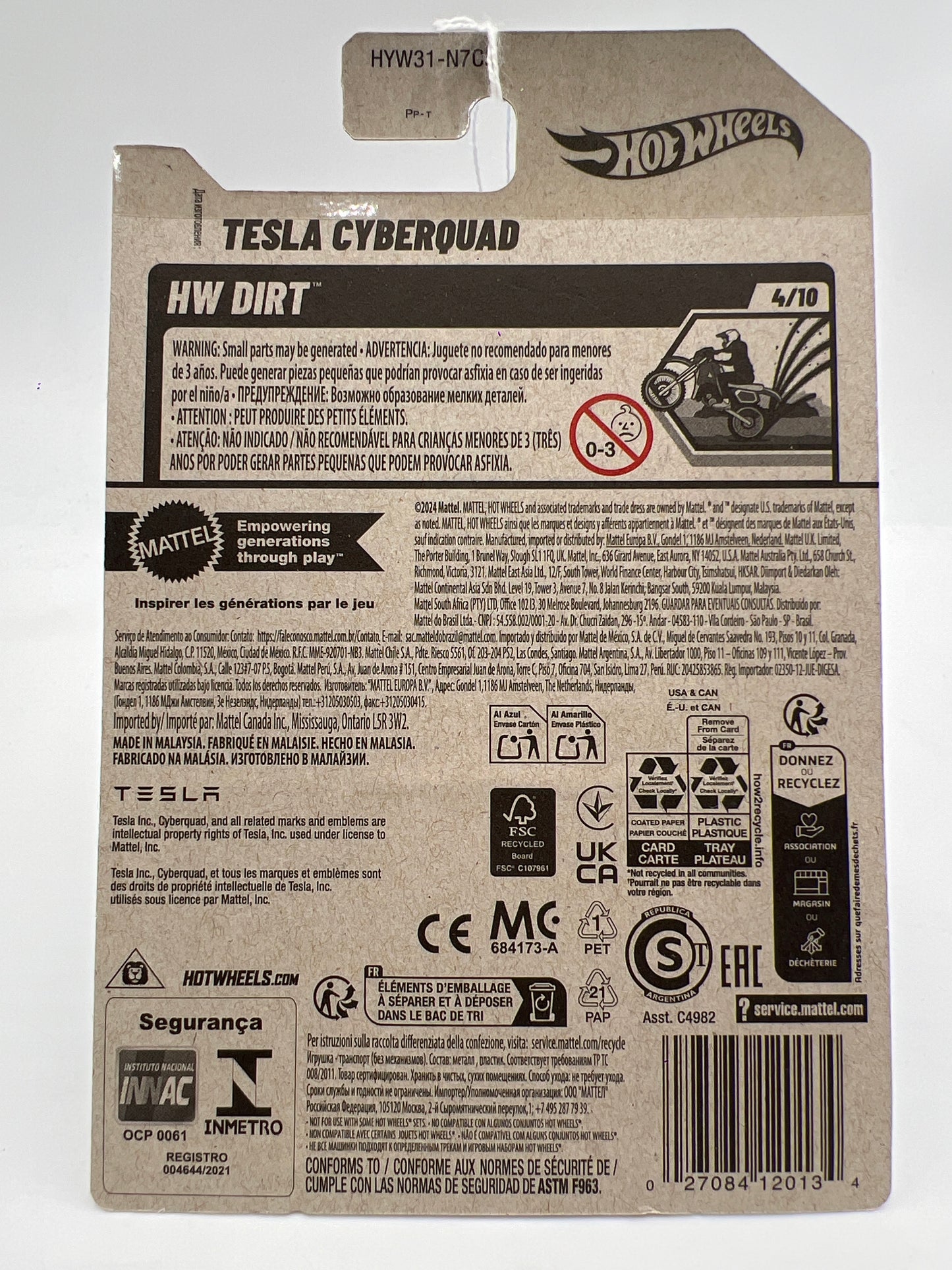 2025 Hot Wheels D Case HW Dirt #82 Tesla Cyberquad 49G