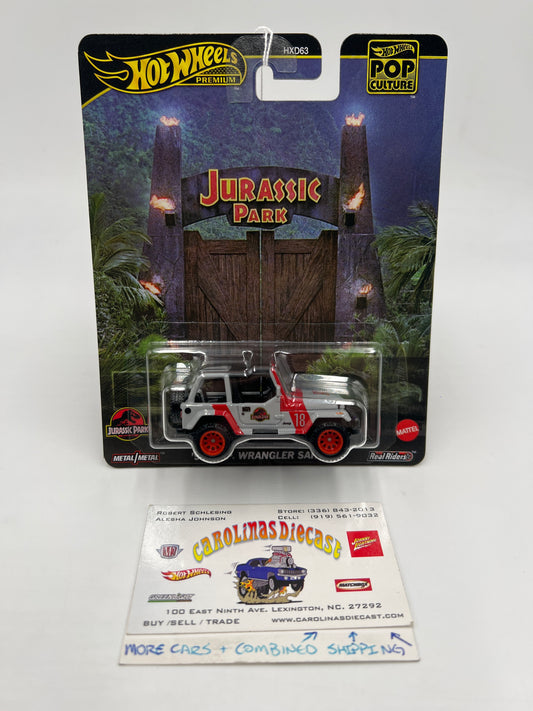 2025 Hot Wheels Premium Pop Culture Jurassic Park 92 Jeep Wrangler Sahara Gray/Red 272D