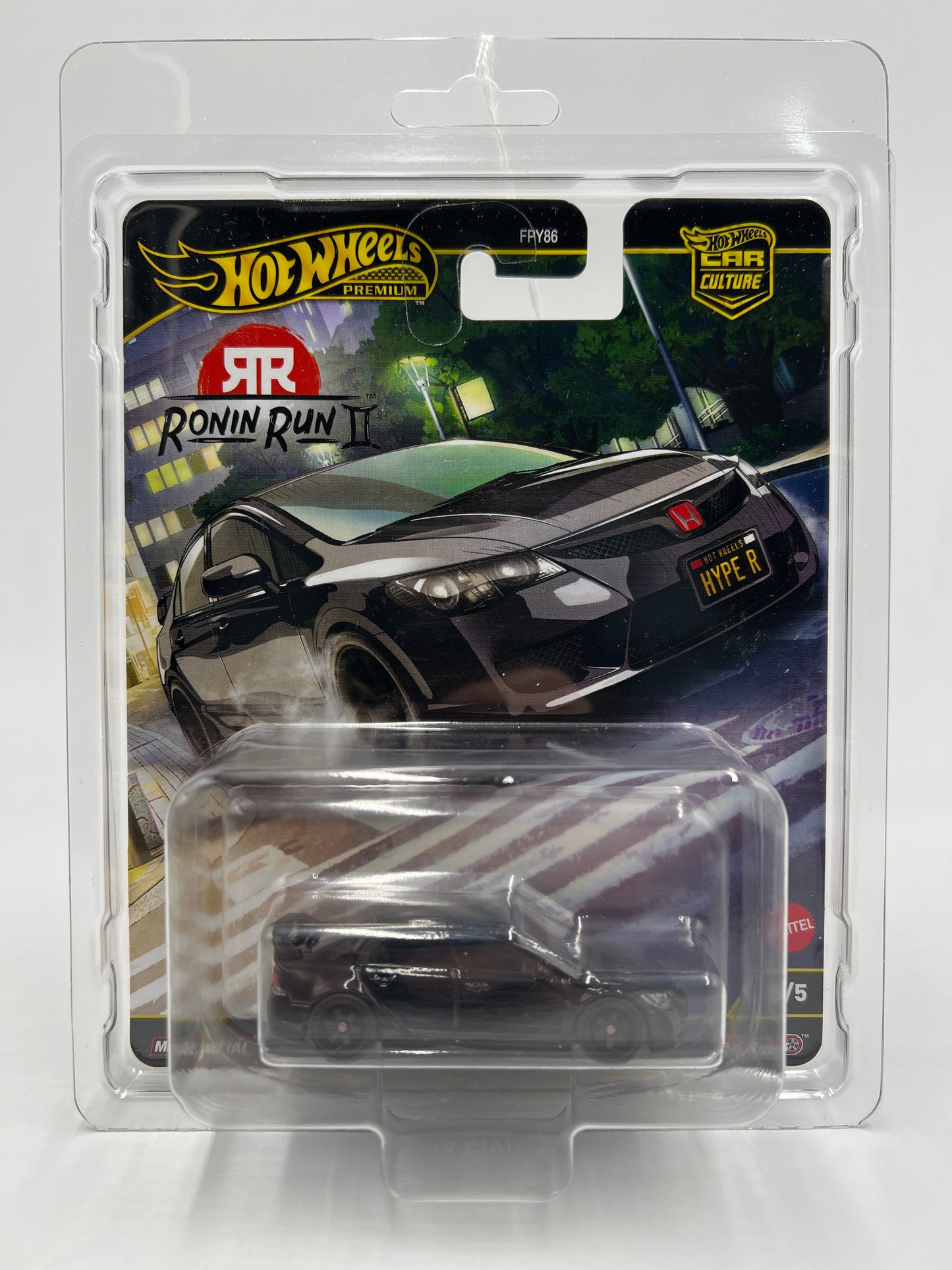 2025 Hot Wheels Premium Ronin Run II CHASE #0 07 Honda Civic Type R Black W/Protector