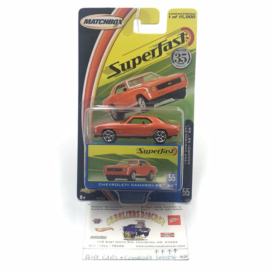 Matchbox Superfast #55 1969 Chevrolet Camaro RS SS orange limited to 15,000 S2
