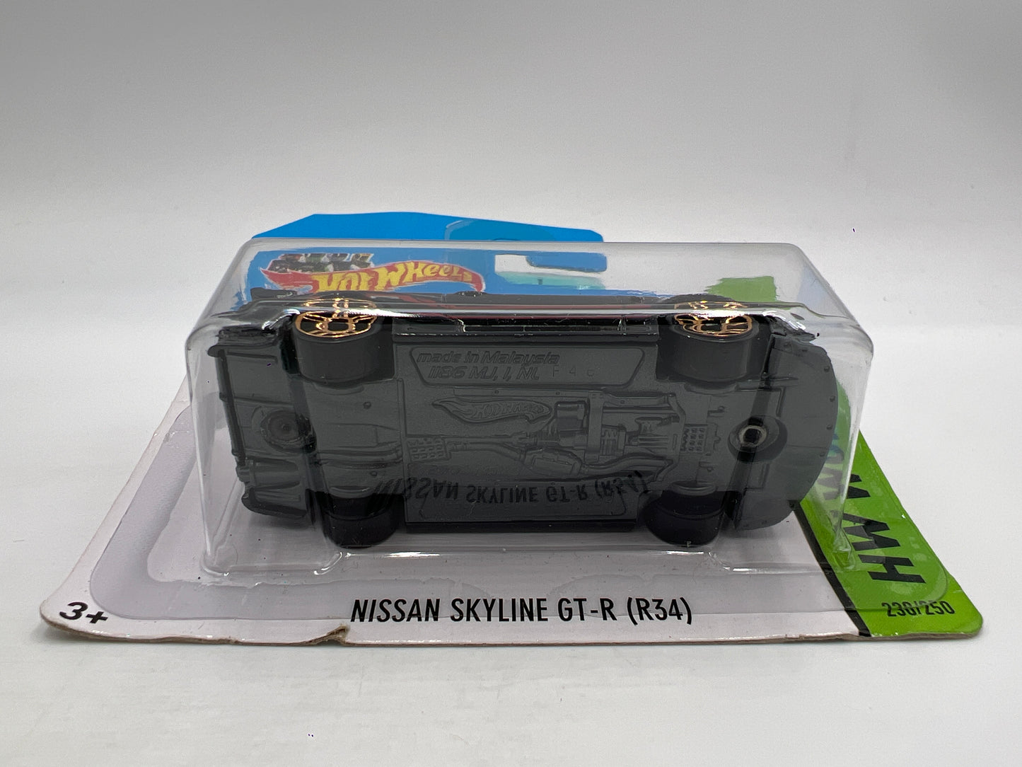 2014 Hot Wheels Short Card Workshop #230 Nissan Skyline GT-R R34 Black W/Protector Card Not Perfect