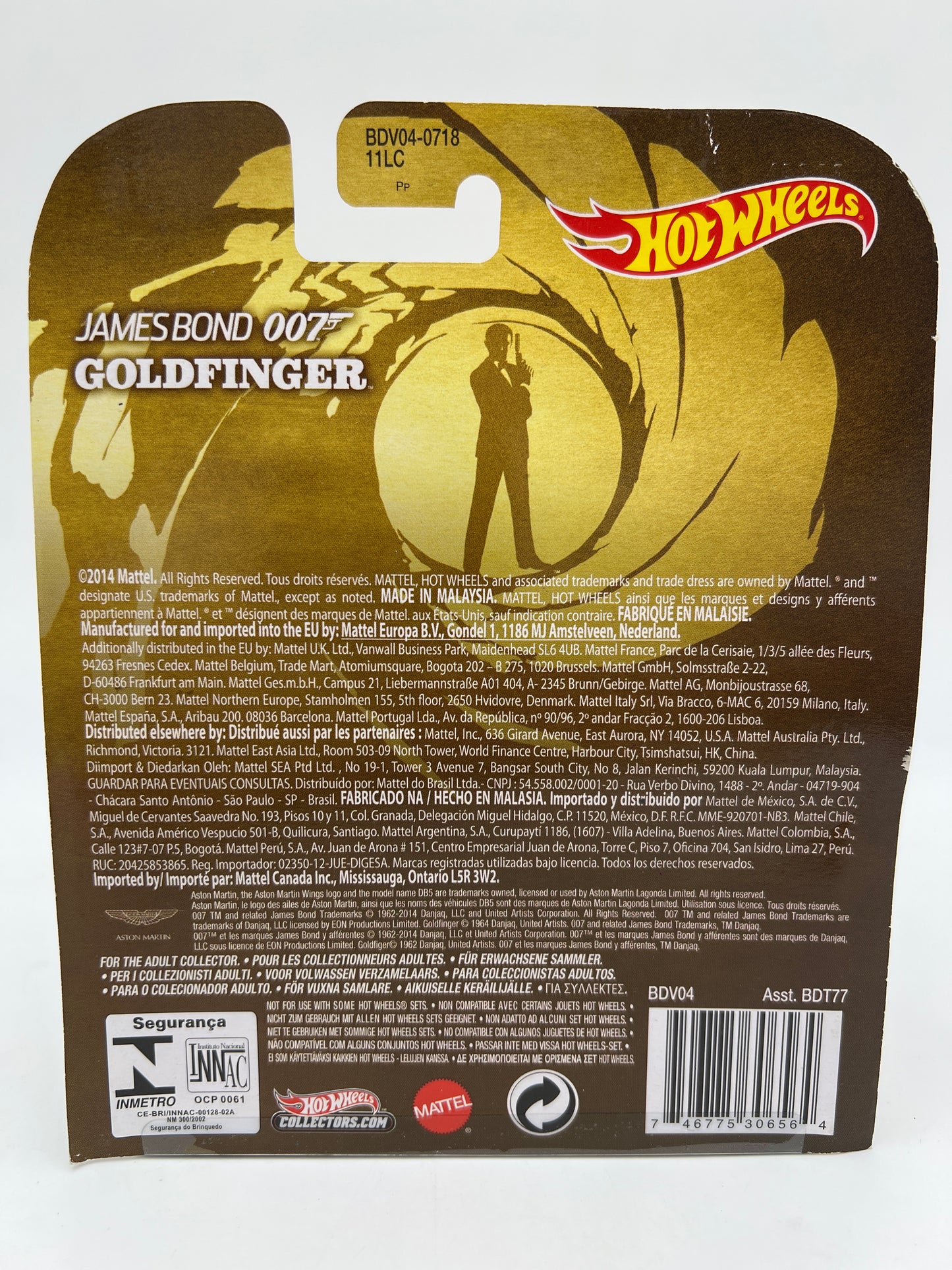 Hot Wheels Retro Entertainment 007 Goldfinger 1963 Aston Martin DB5 Silver Card Not Perfect 268B