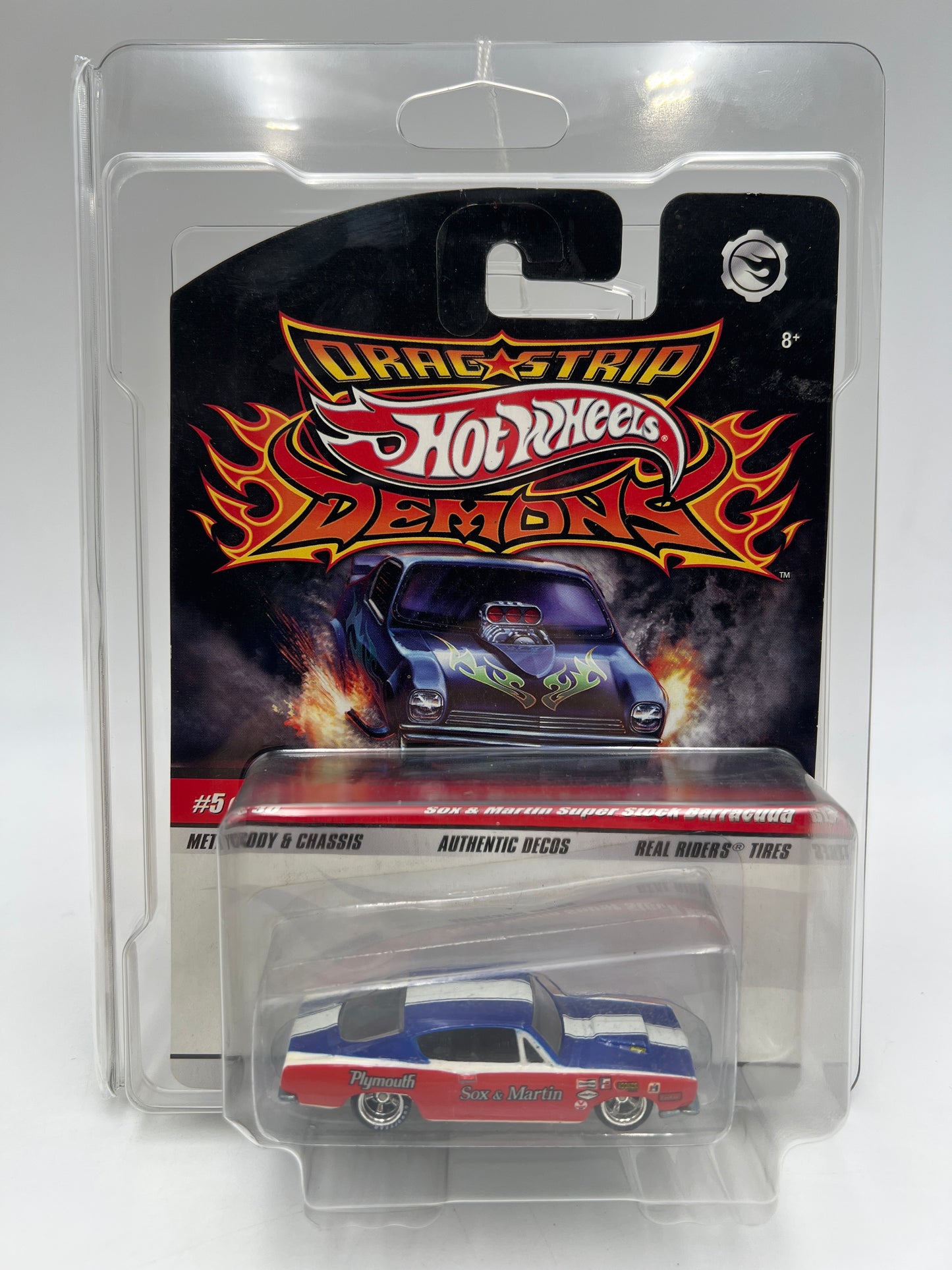 Hot Wheels Drag Strip Demons #5 Sox & Martin Super Stock Barracuda W/Protector