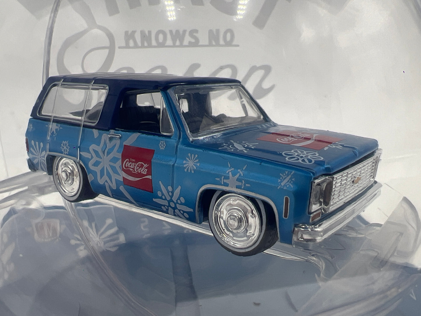 2025 M2 Machines Coca Cola Holiday Christmas Ornaments 1973 Chevrolet K5 Blazer Blue