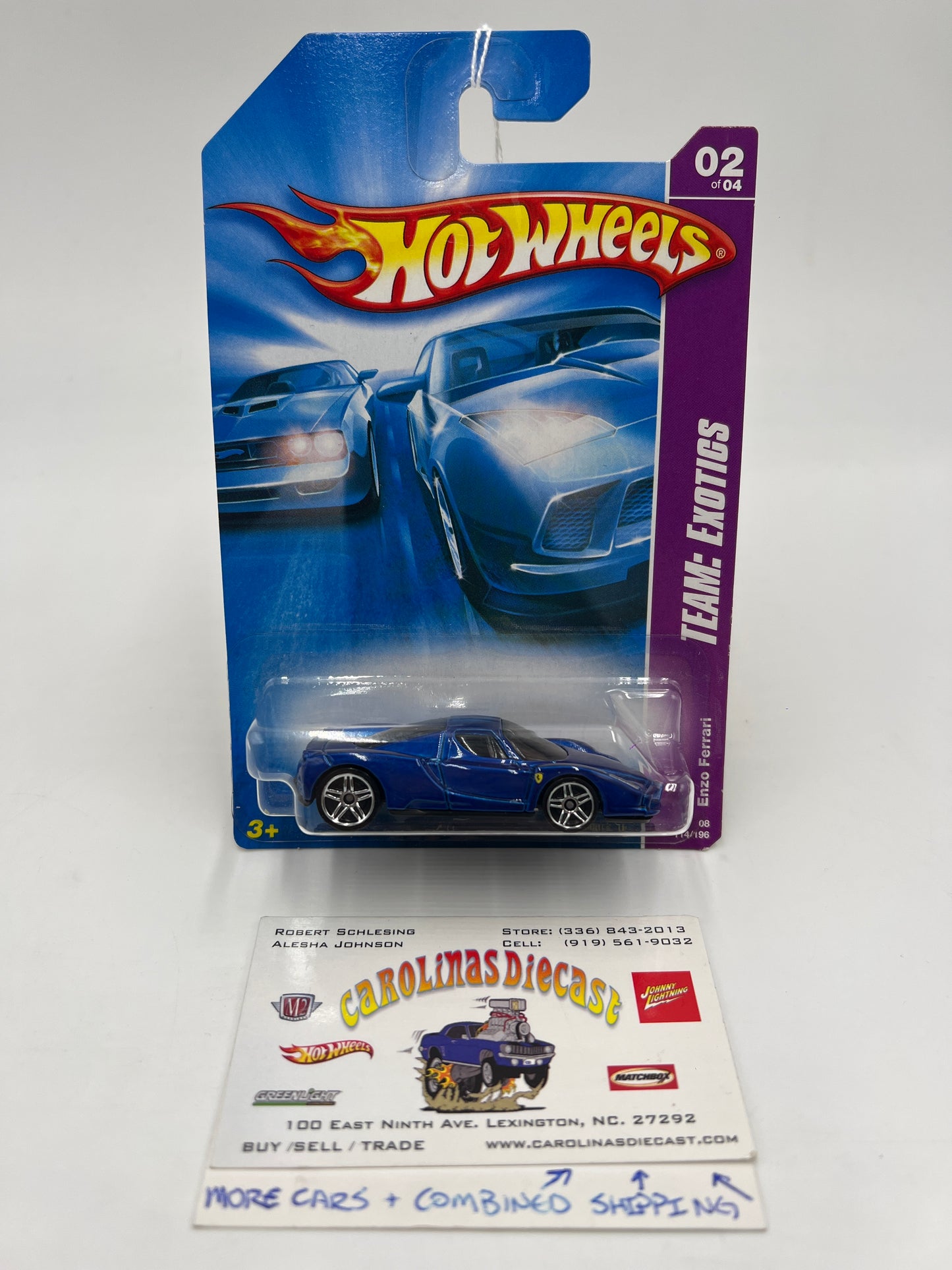 2008 Hot Wheels Team Exotics #114 Enzo Ferrari Blue SR