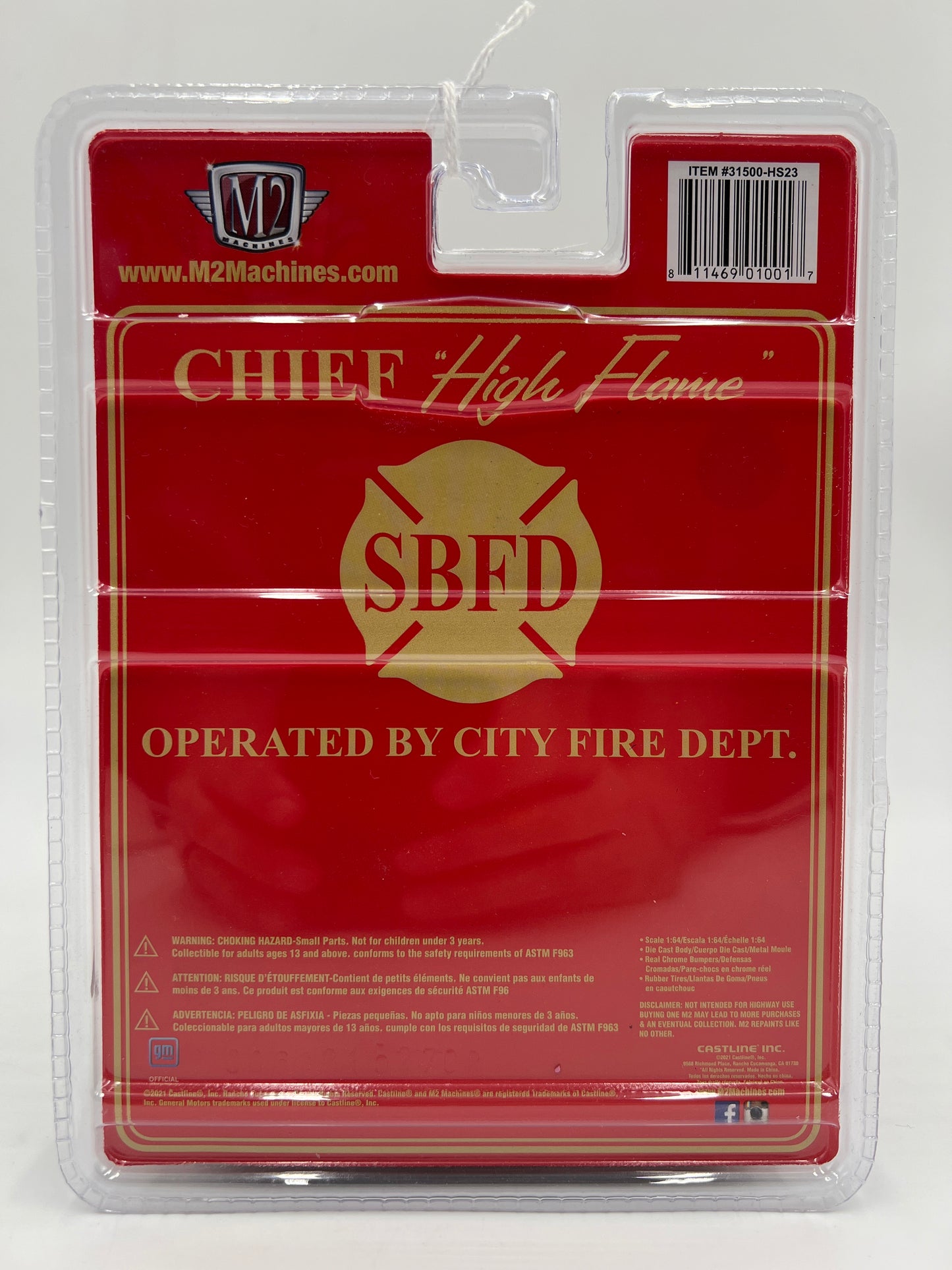 M2 Machines CHASE SBFD Chief High Flame 1976 Chevrolet Scottsdale 4x4 Red HS23