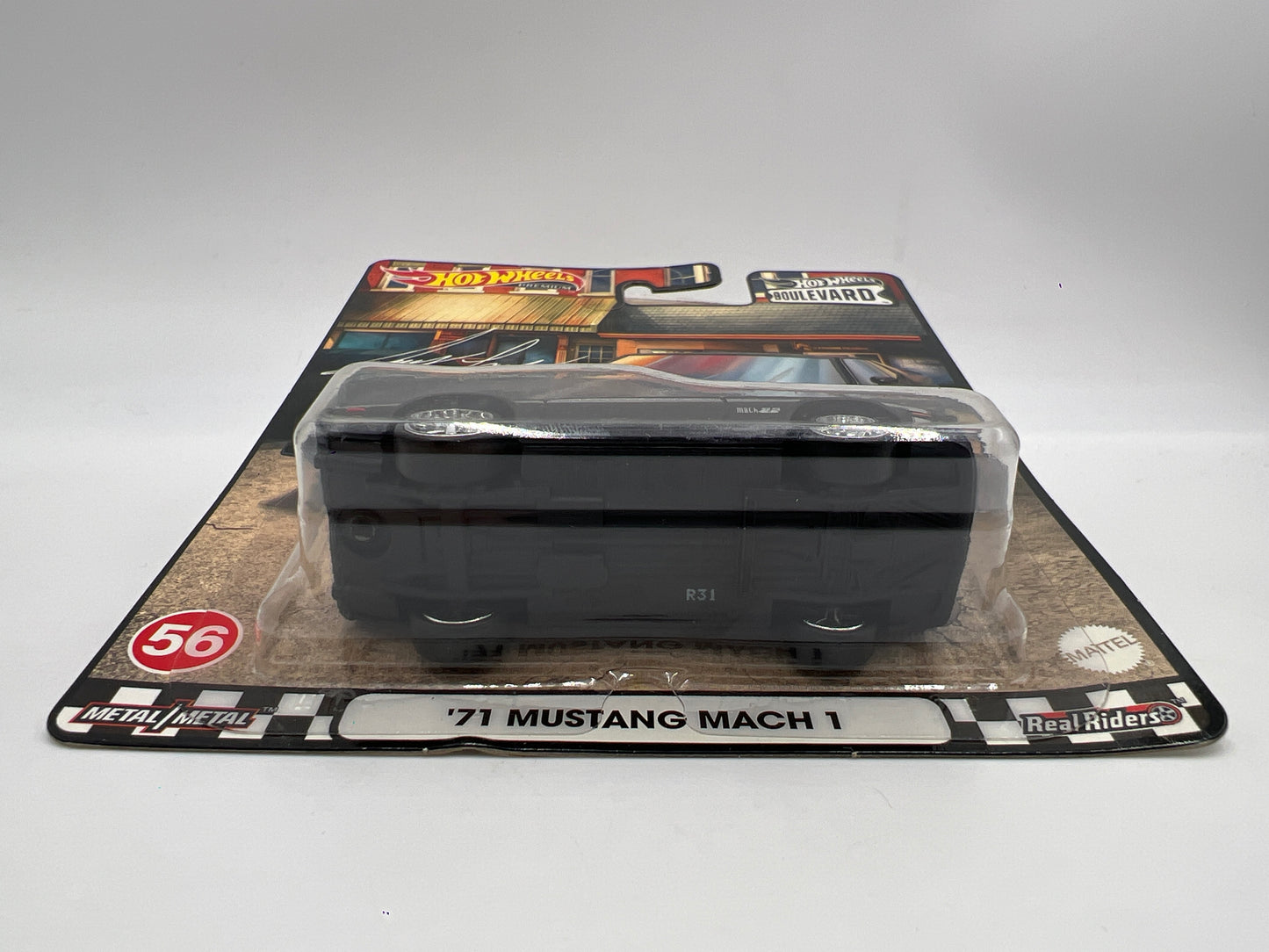 Hot Wheels Premium Boulevard #56 SIGNED By Joey Logano 71 Mustang Mach 1 Matte Black W/Protector