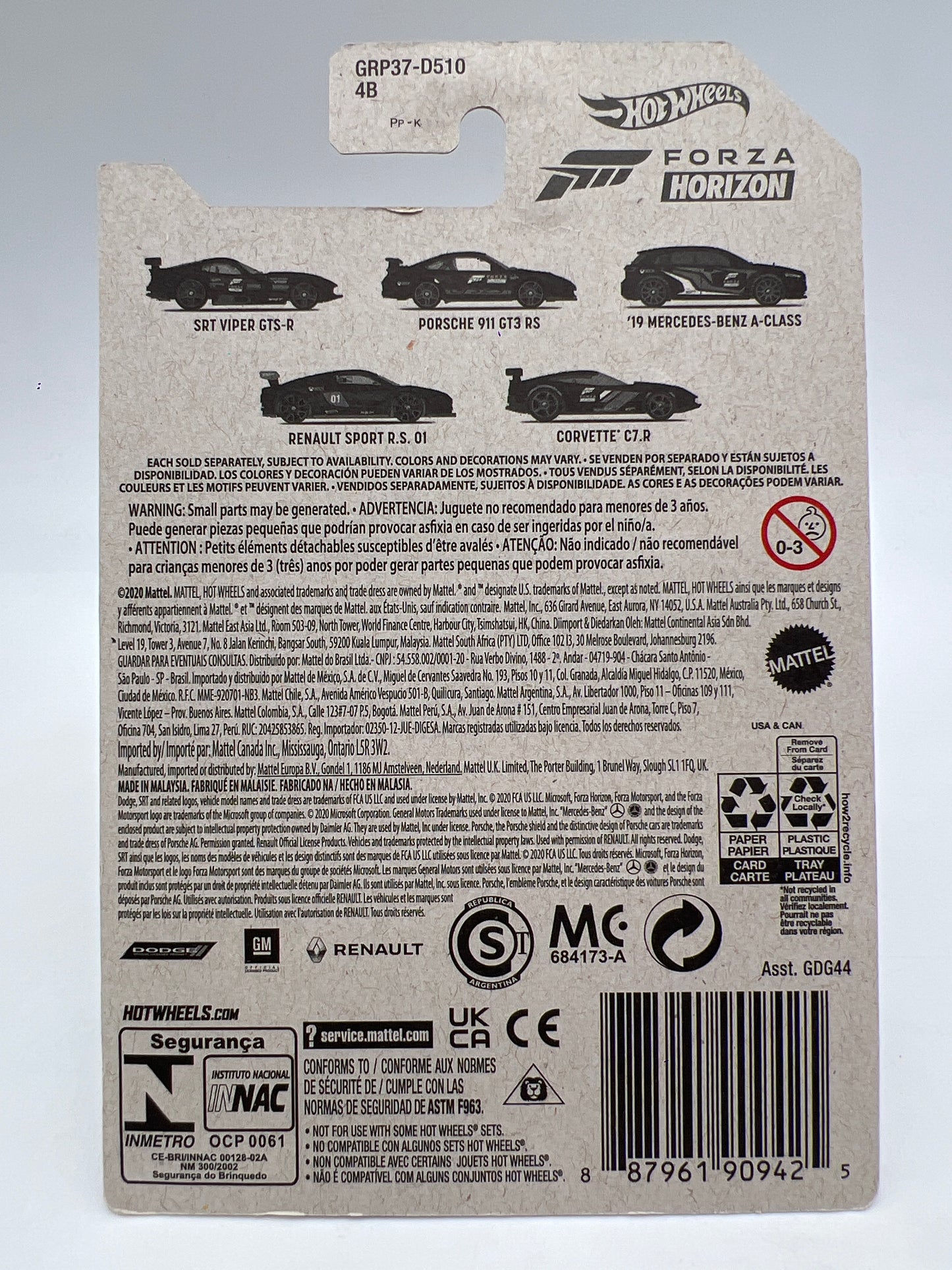 Hot Wheels Forza Horizon #5 Corvette C7.R Black/Pink 166C