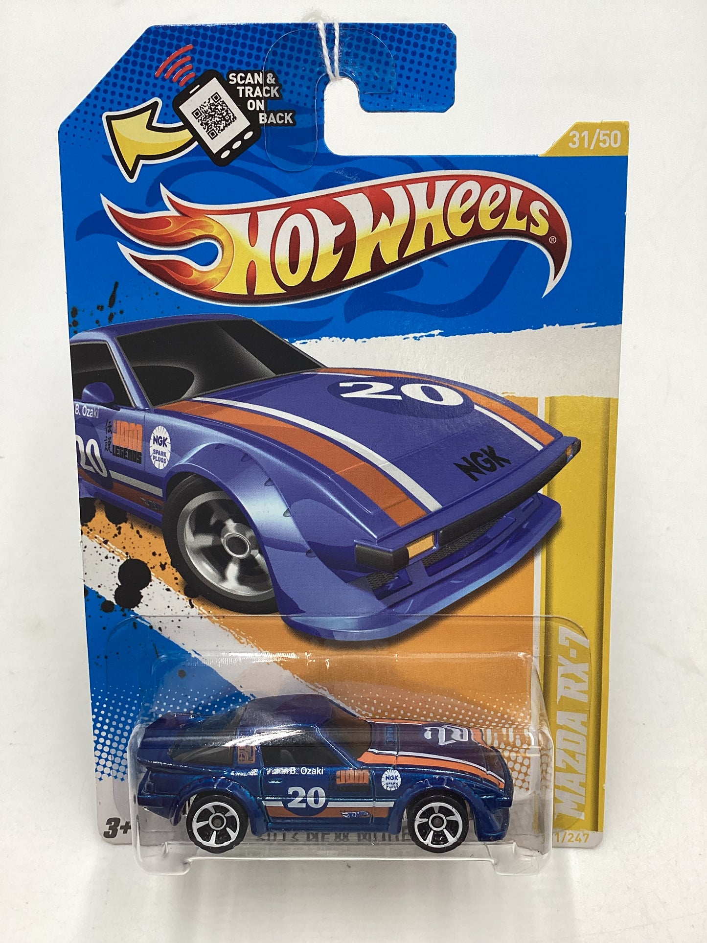 2012 Hot Wheels New Models #31 Mazda RX-7 Blue 86D