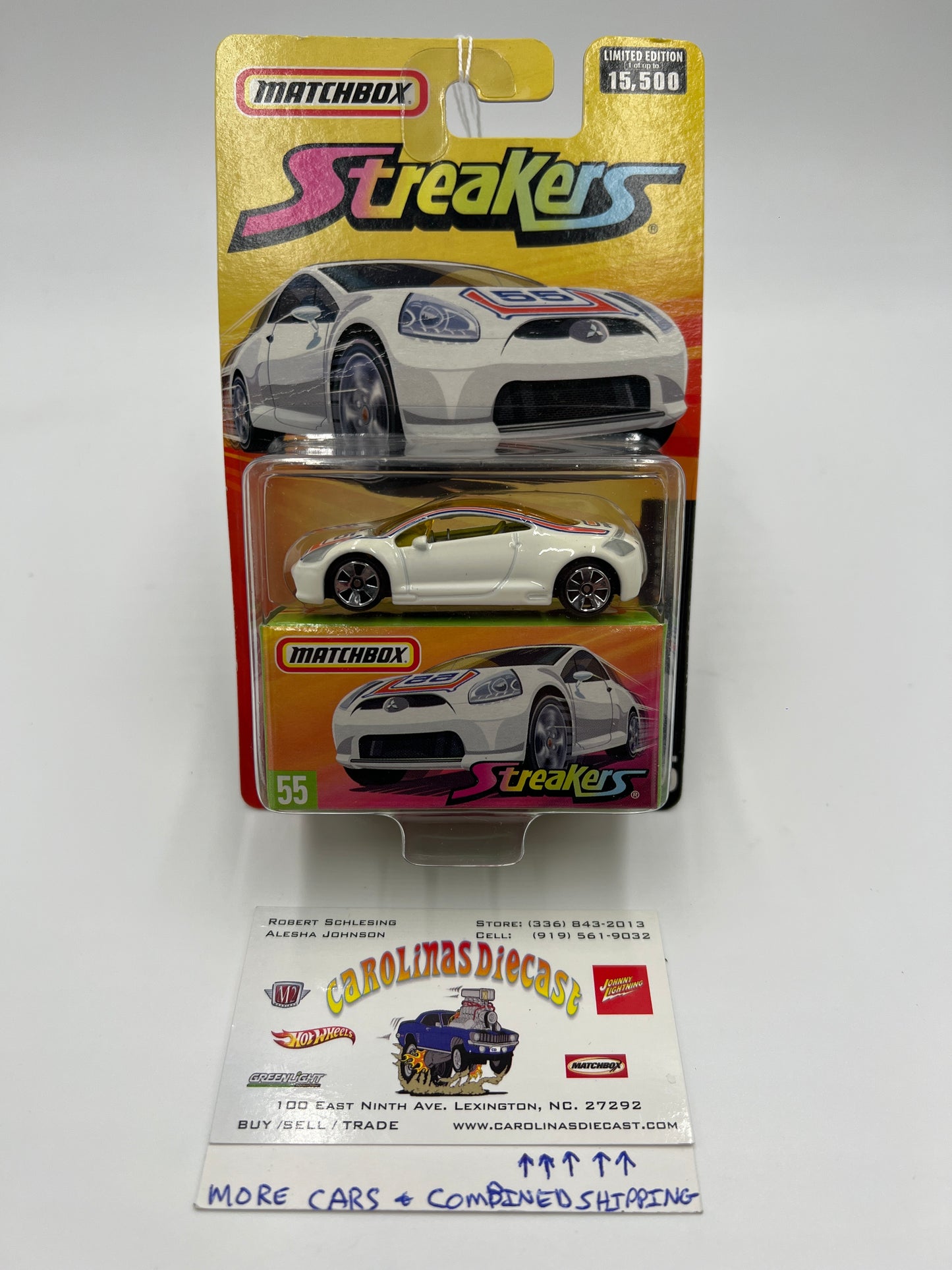 Matchbox Streakers #55 Mitsubishi Eclipse White Card Not Perfect (1) 173A