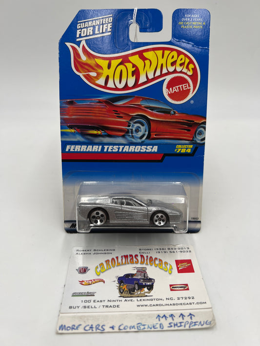 1998 Hot Wheels #784 Ferrari Testarossa Silver 5 Dot Wheels