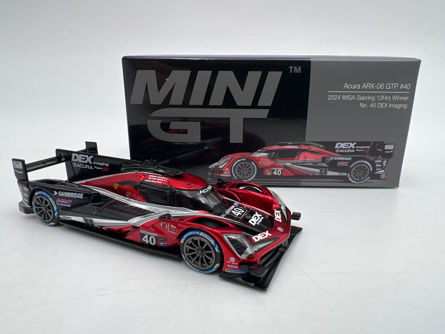 Mini GT #837 Acura ARX-06 GTP #40 2024 IMSA Sebring 12Hrs Winner DEX Imaging