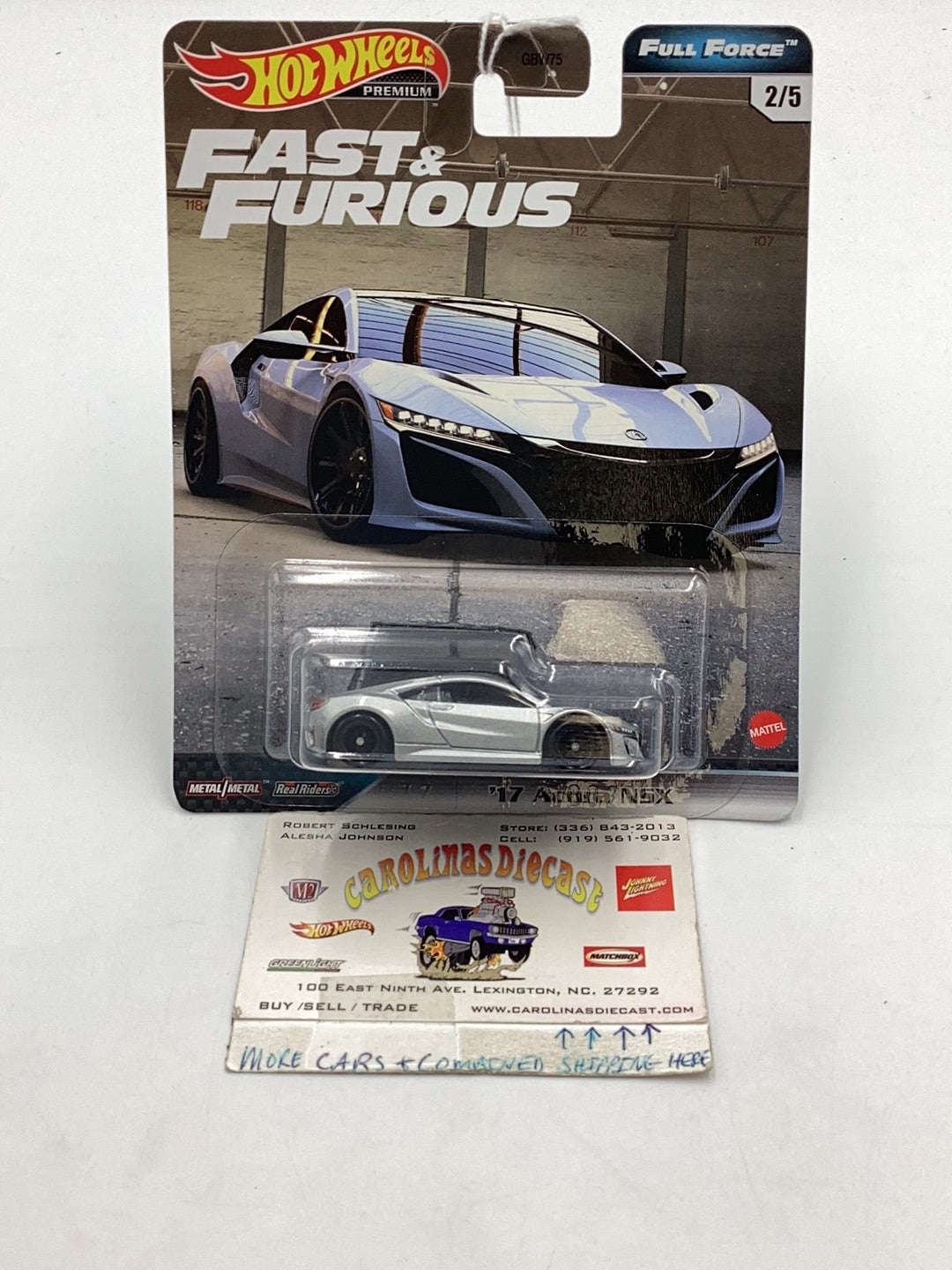 Hot Wheels Full Force fast and furious 2/5 17 Acura NSX 247F