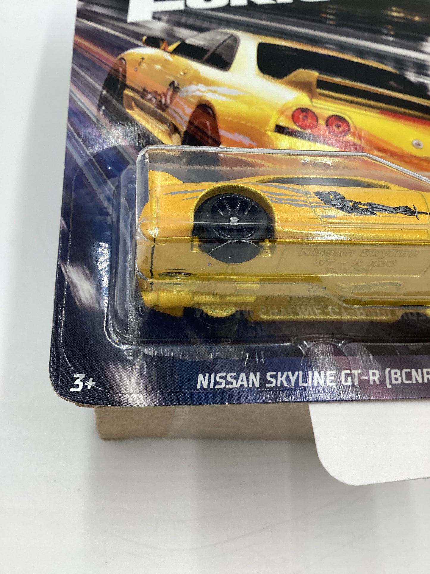 2024 Hot wheels Fast & Furious #1 Nissan Skyline GT-R BNR33 Small Blister Crack Bottom Left