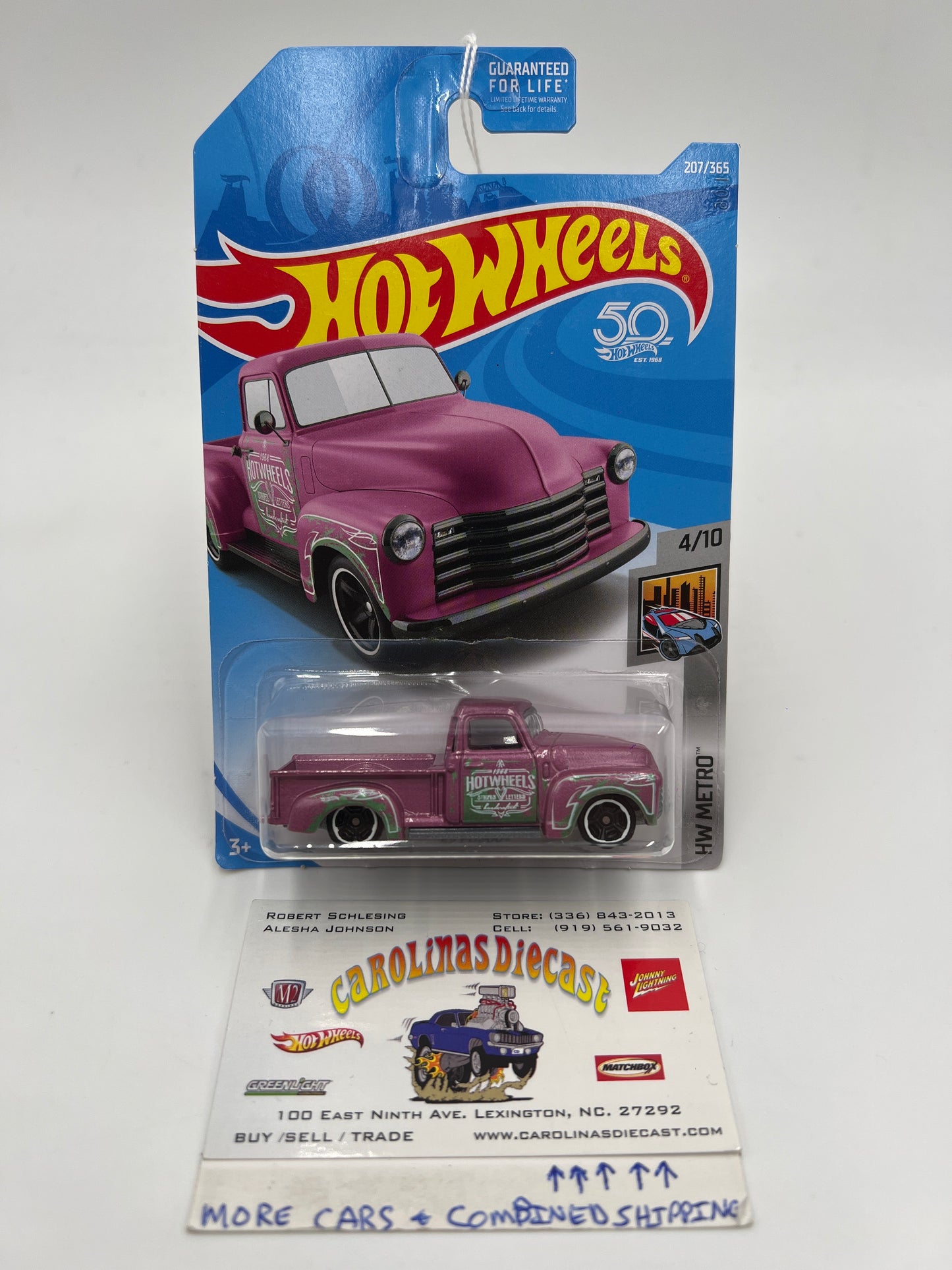 2018 Hot Wheels HW Metro #207 52 Chevy Pink 17E