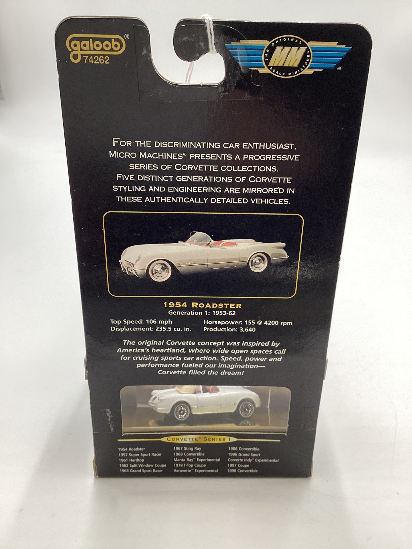 Micro Machines Collectors Edition Corvette Series 1 1954 Roadster White 1/20000 SR CE 1