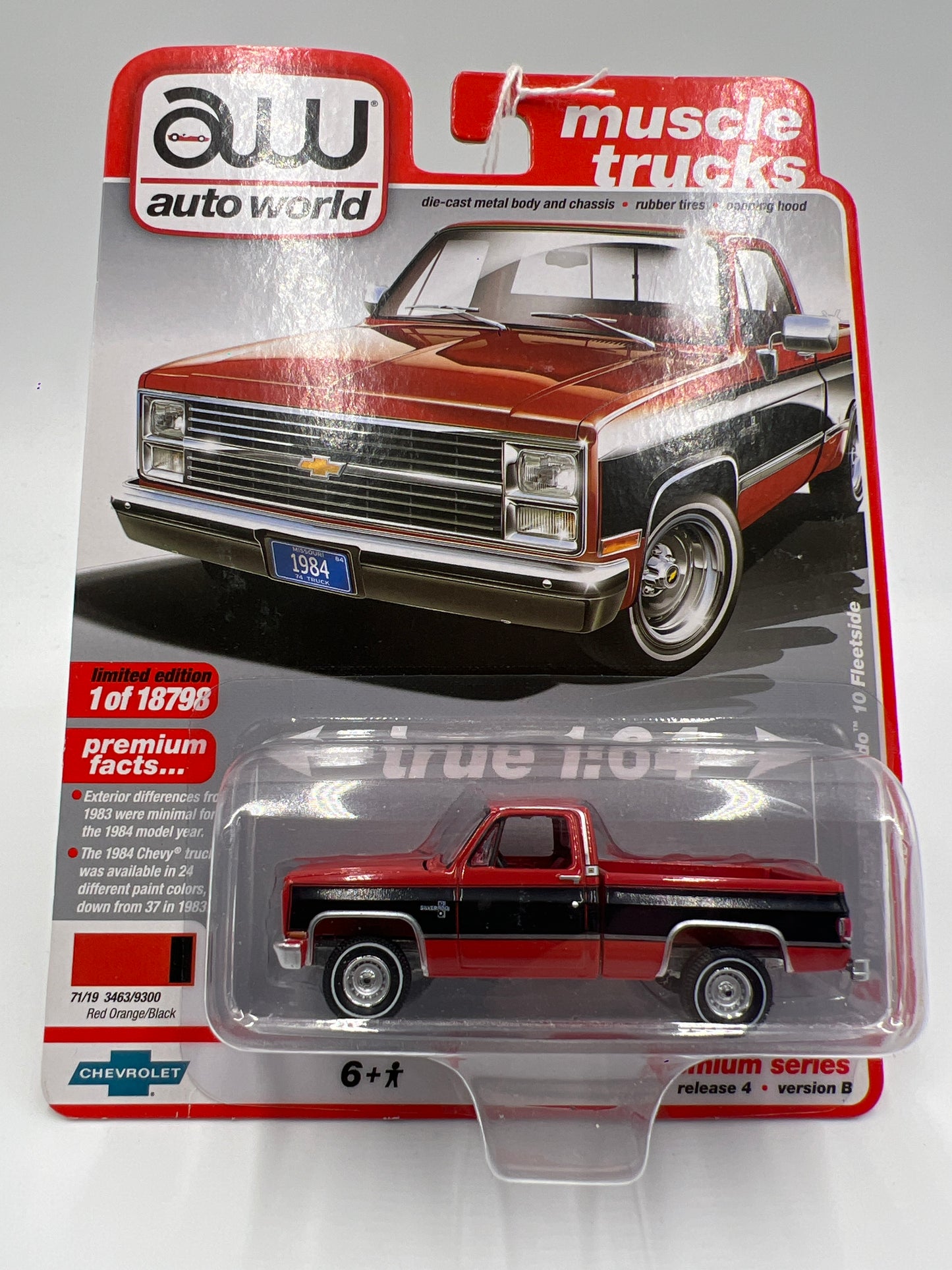 Auto World Muscle Trucks Release 4 Version B 1984 Chevy Silverado 10 Fleetside Red 183B