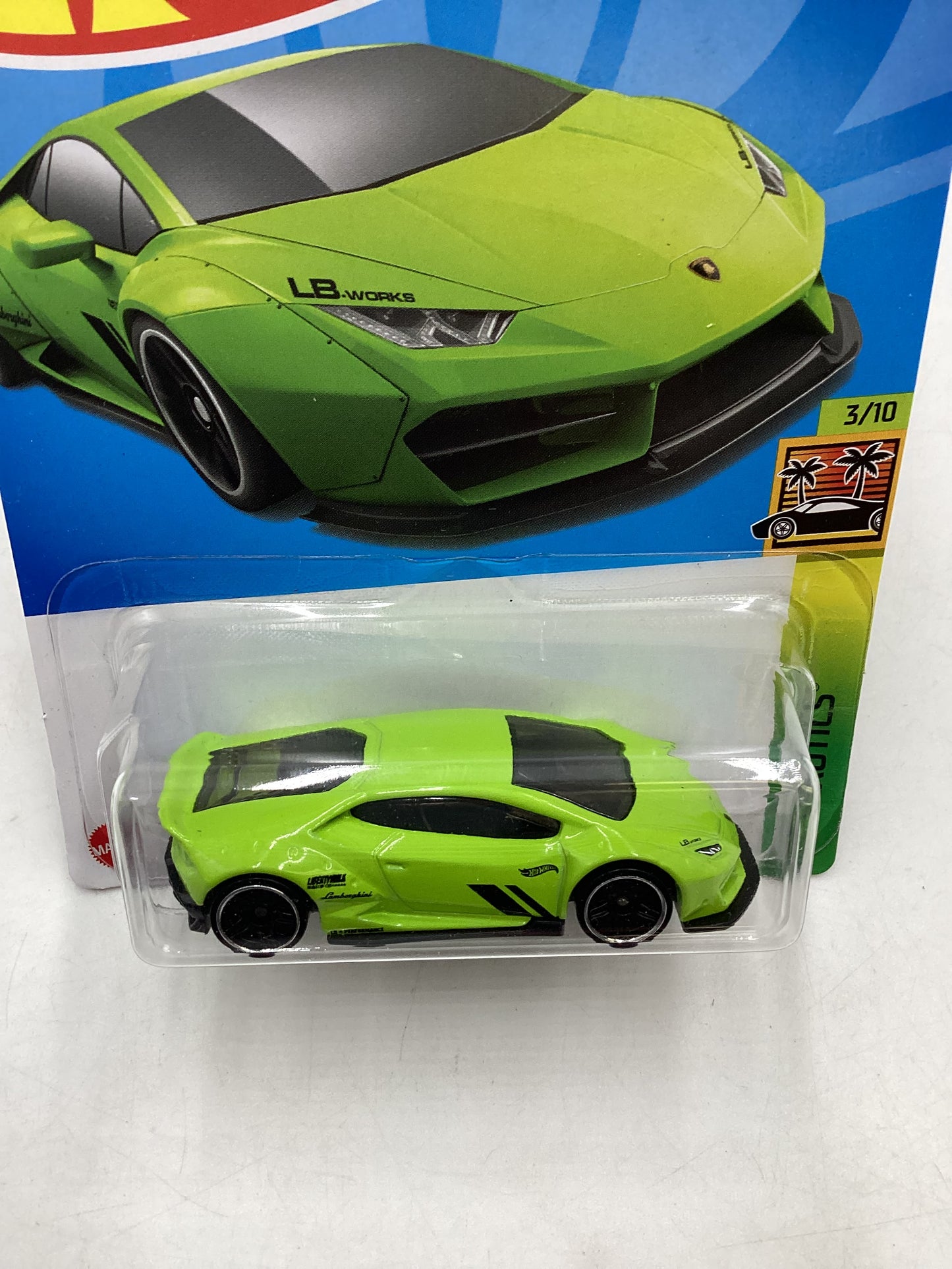 2022 Hot Wheels #172 LB-Works Lamborghini Huracan Coupe Kroger Exclusive Green cracked blister 239G