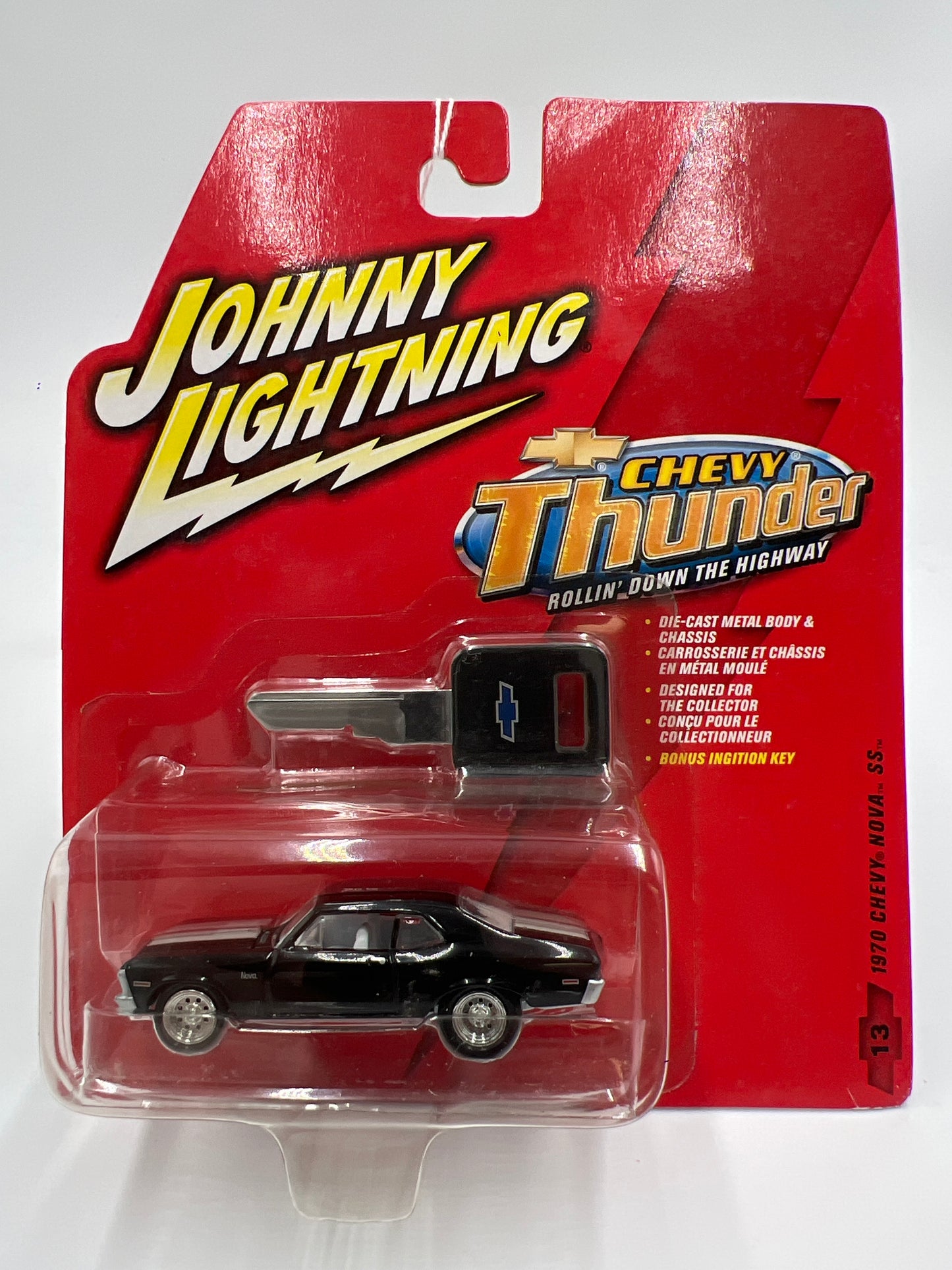 Johnny Lightning White Lightning Chase Chevy Thunder #13 1970 Chevy Nova SS Black