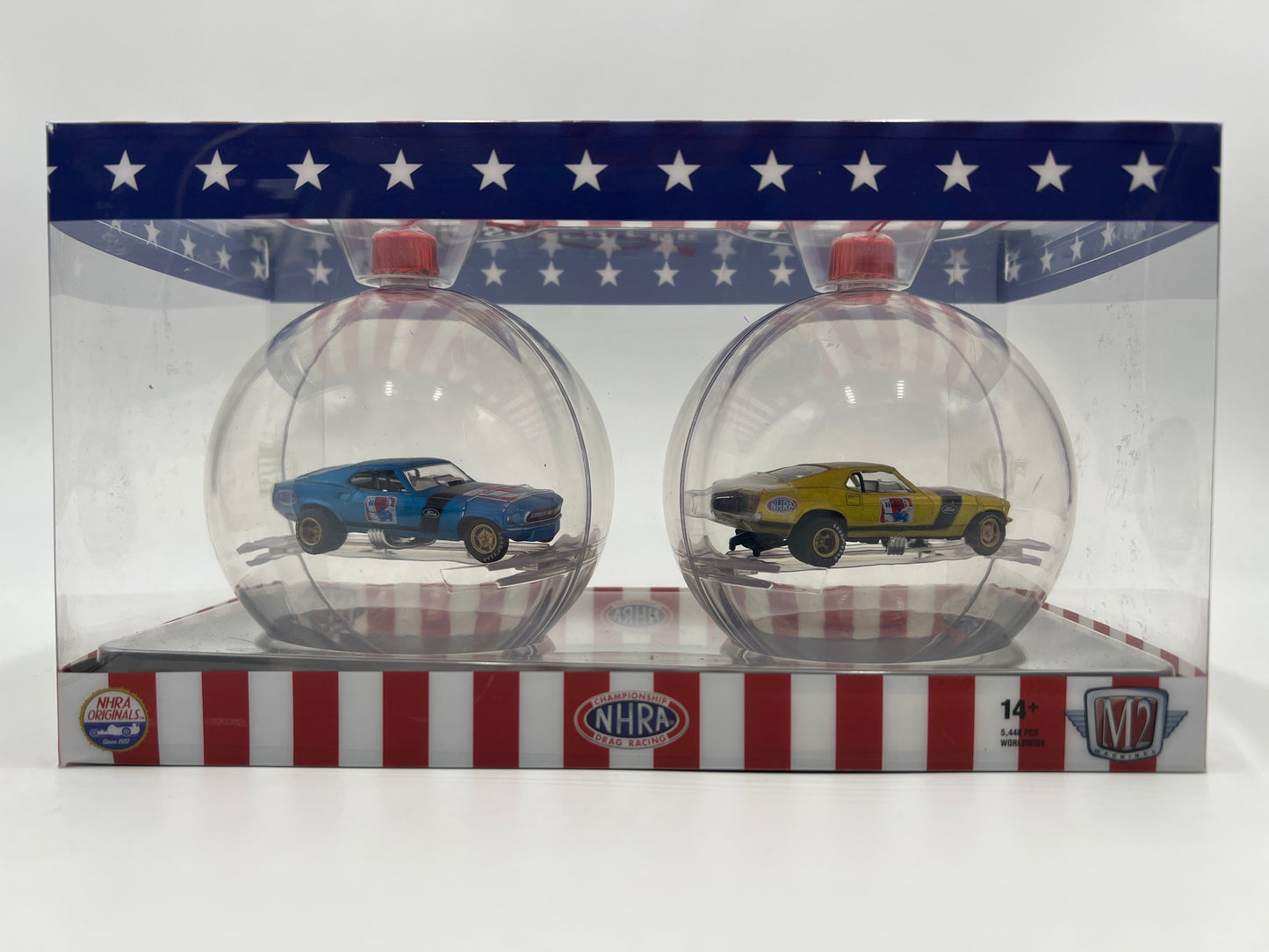 M2 Machines Holiday Ornaments 2 Pack 1969 Ford Mustang NHRA Funny Car