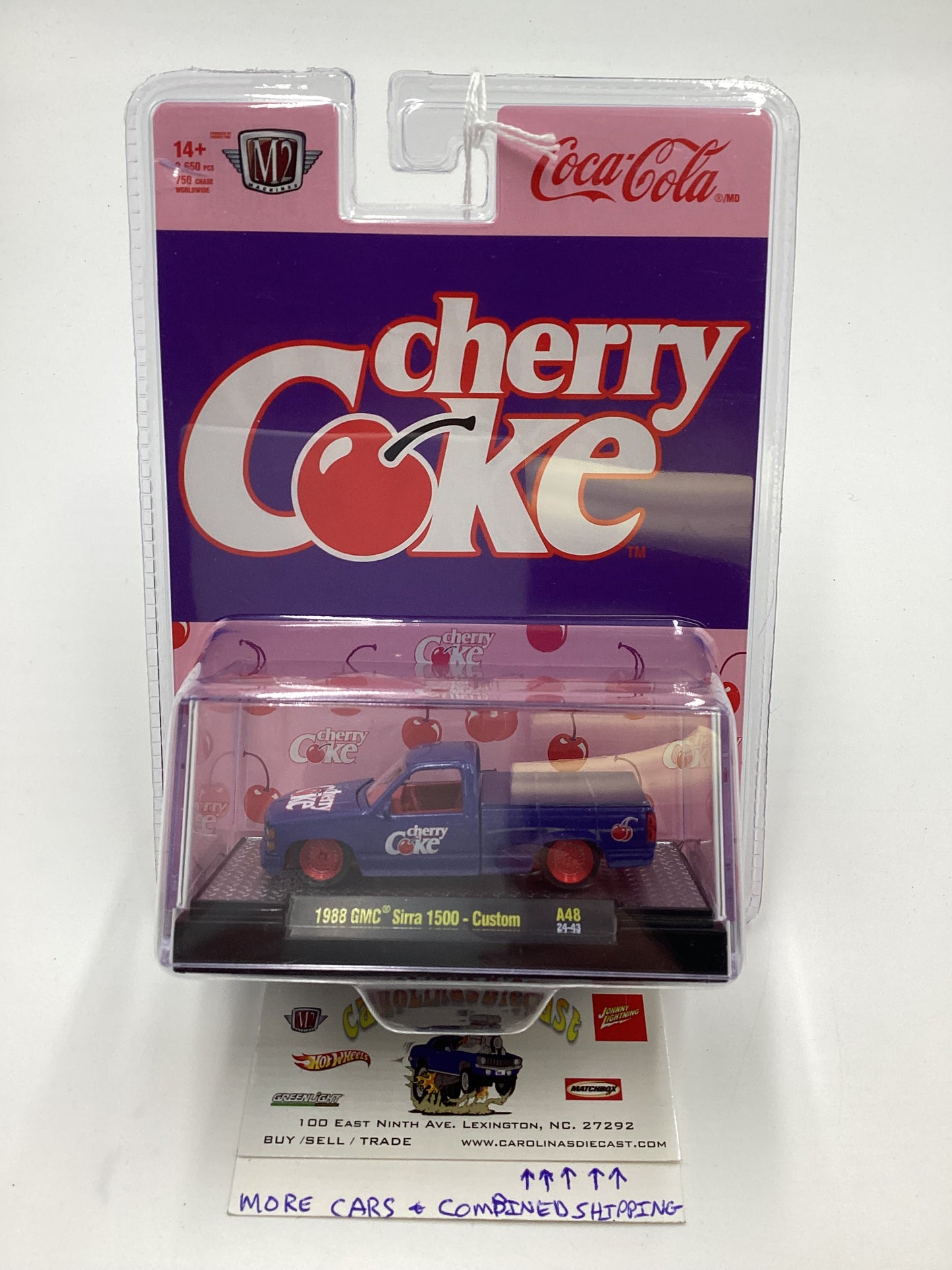 2024 M2 Machines Cherry Coke (Sirra Error) CHASE 1988 GMC Sierra 1500 Custom Purple A48