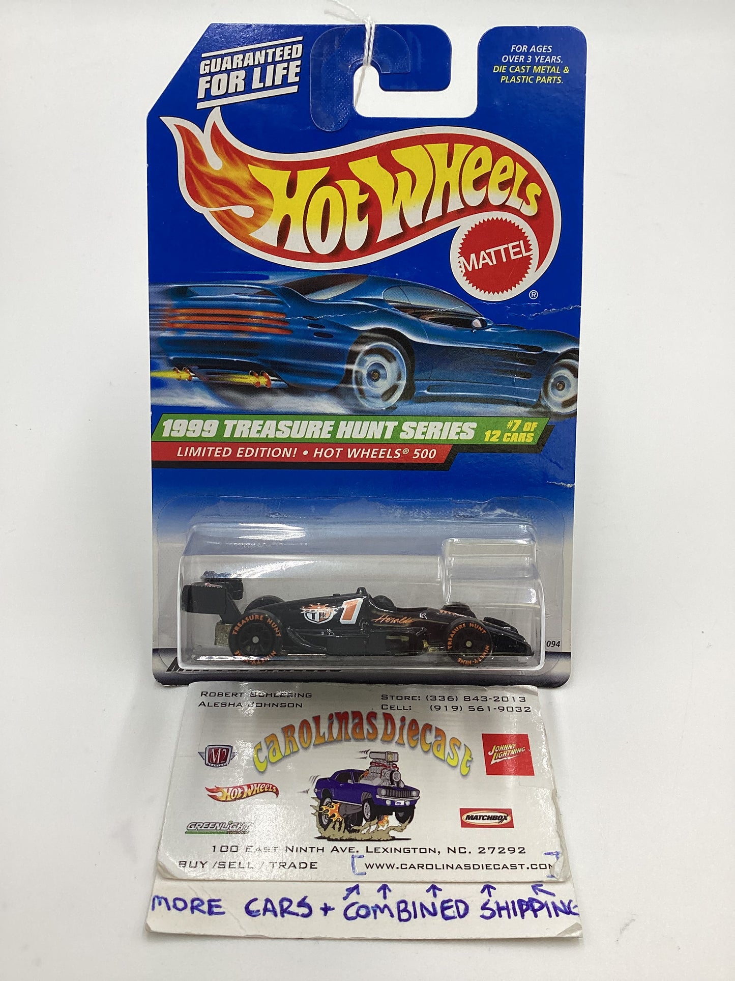 1999 Hot Wheels Treasure Hunt Series #935 Hot Wheels 500 Black - Bad Card 273C