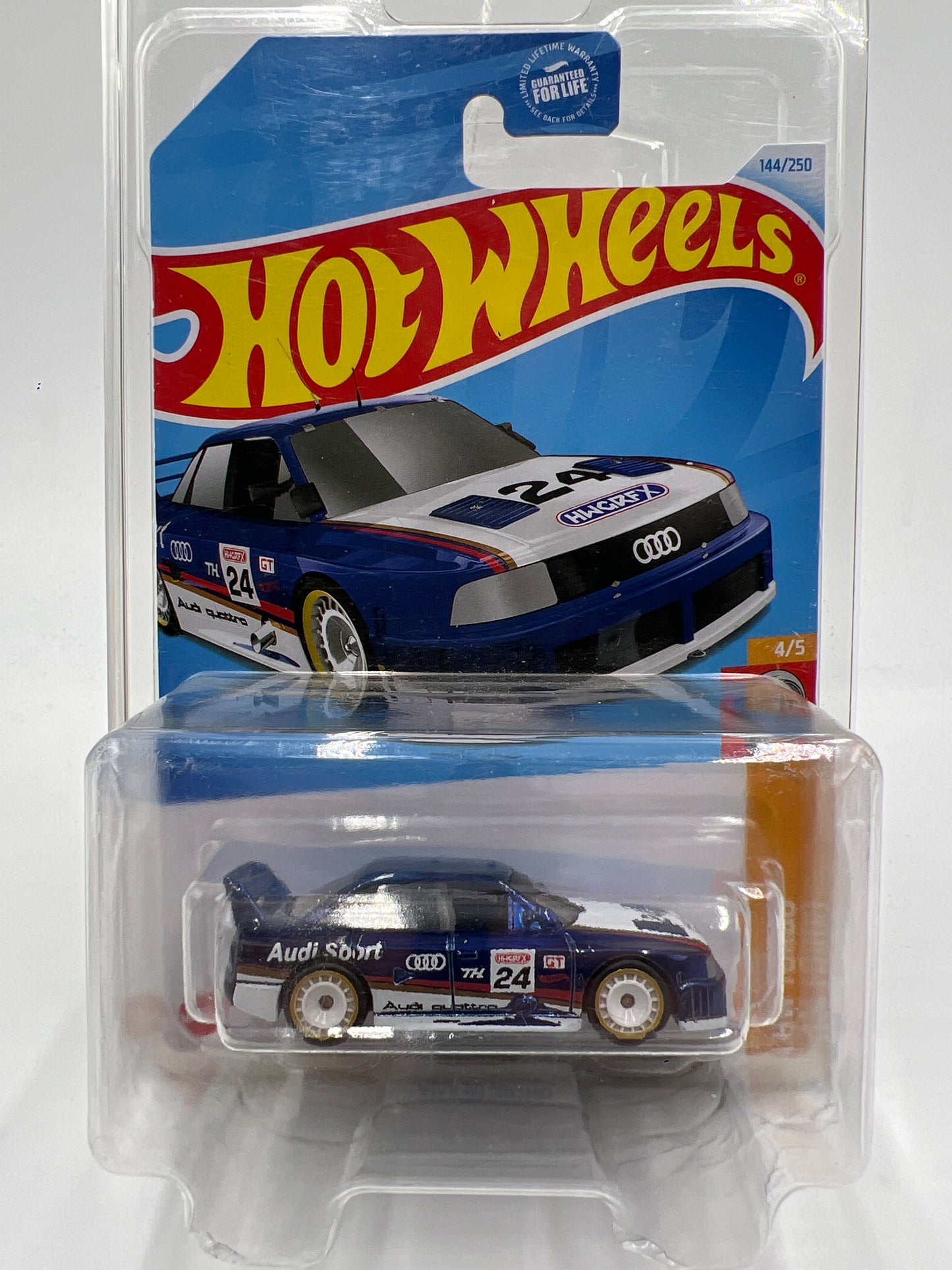 2024 Hot Wheels #144 Super Treasure Hunt Audi 90 Quattro Blue W/Protector