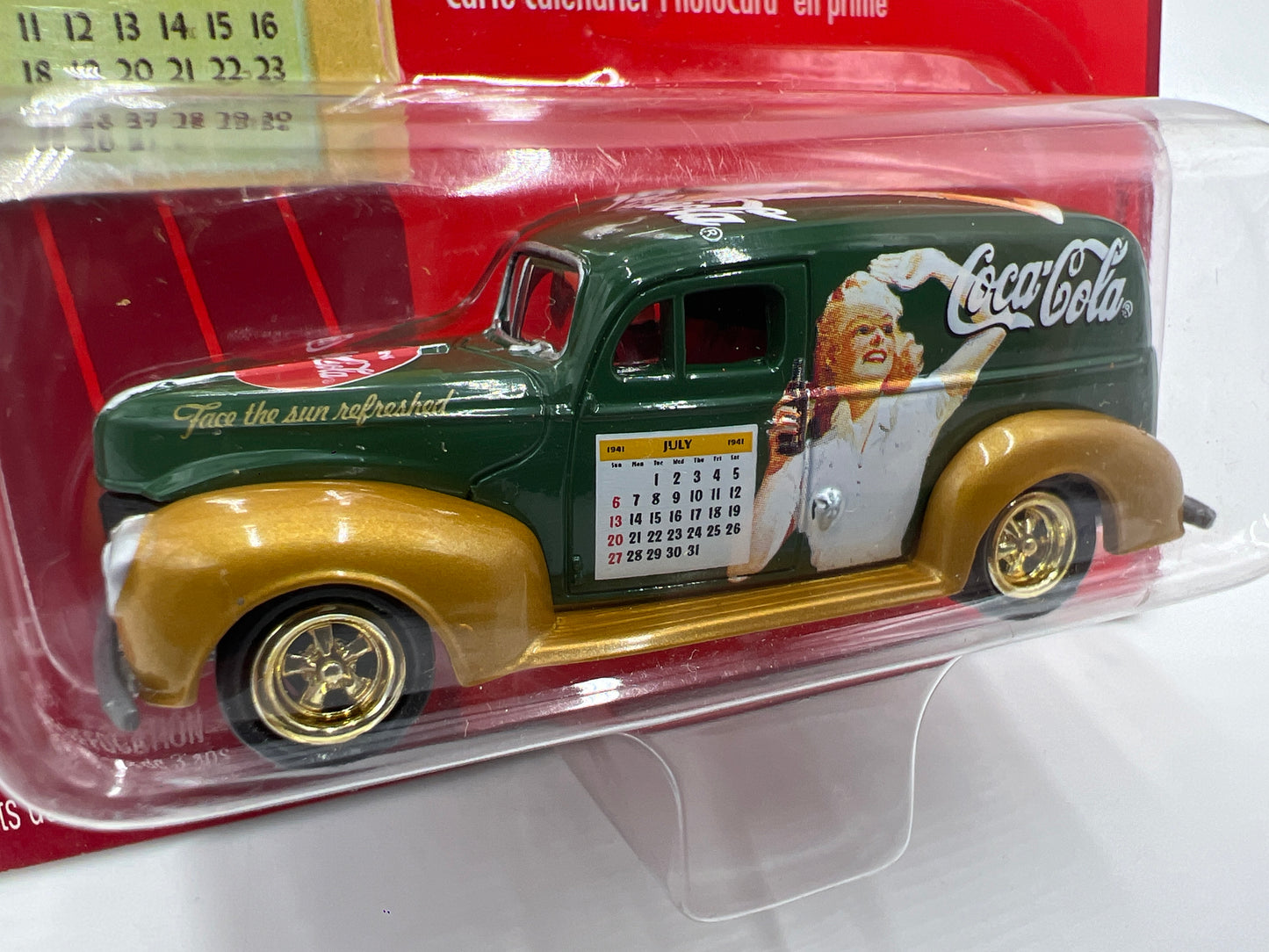 Johnny Lightning Coca Cola Calendar Girl Series #2 40 Ford Sedan Delivery Green/Gold