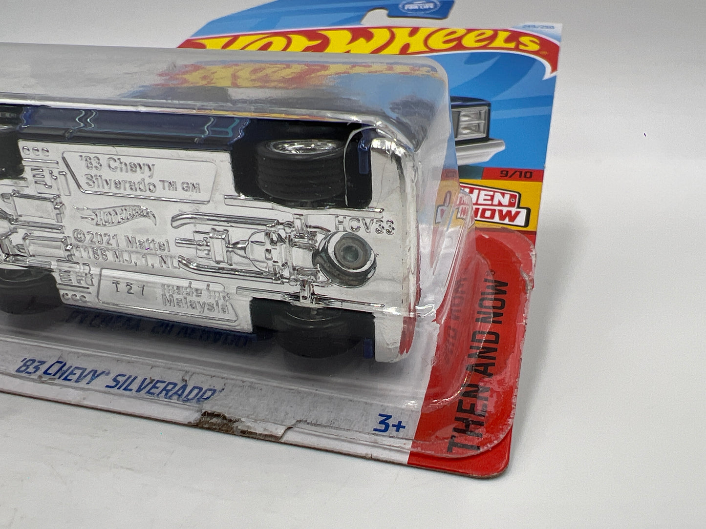 2024 Hot Wheels Super Treasure Hunt #249 83 Chevy Silverado Blue W/Protector Bad Card/Blister