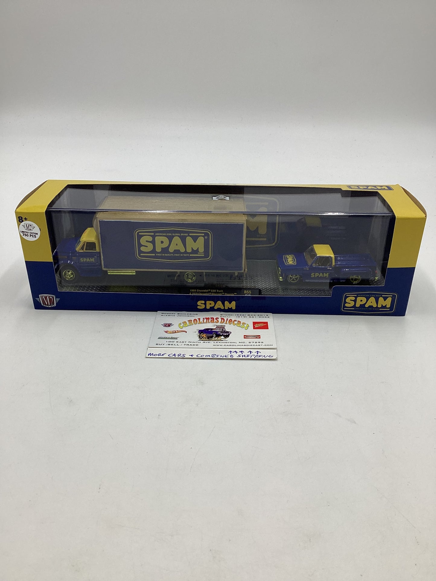 M2 Machines CHASE 1/750 Spam 1968 Chevrolet C60 Truck & 1979 Chevy Silverado Stepside R55