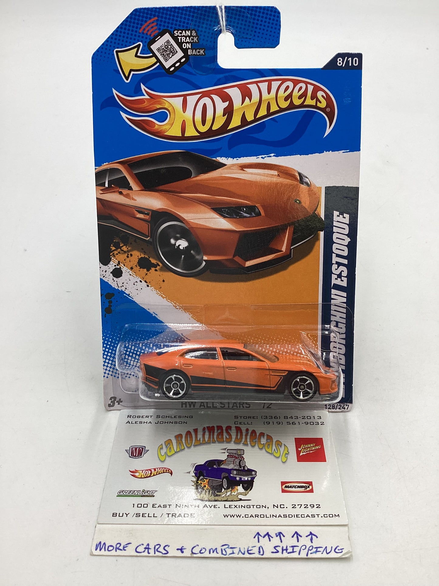 2012 Hot Wheels All Stars #128 Lamborghini Estoque Orange 101B