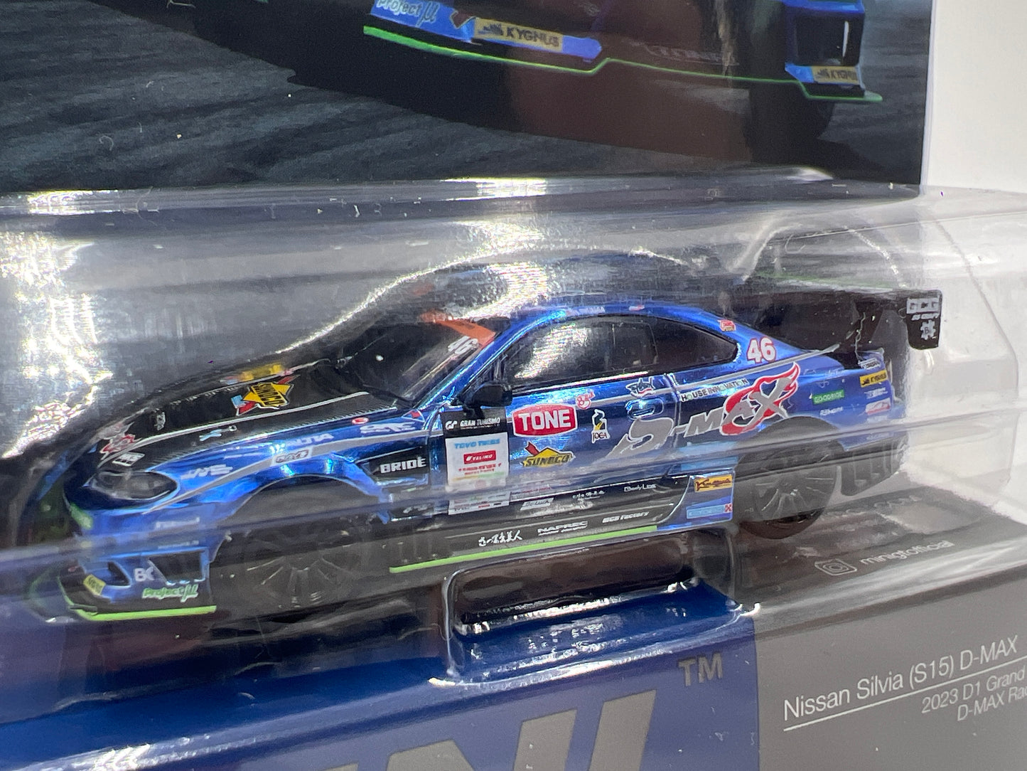 Mini GT Japan Exclusive #857 Nissan Silvia S15 D-Max #46 2023 D1 Grand Prix Blue 235D