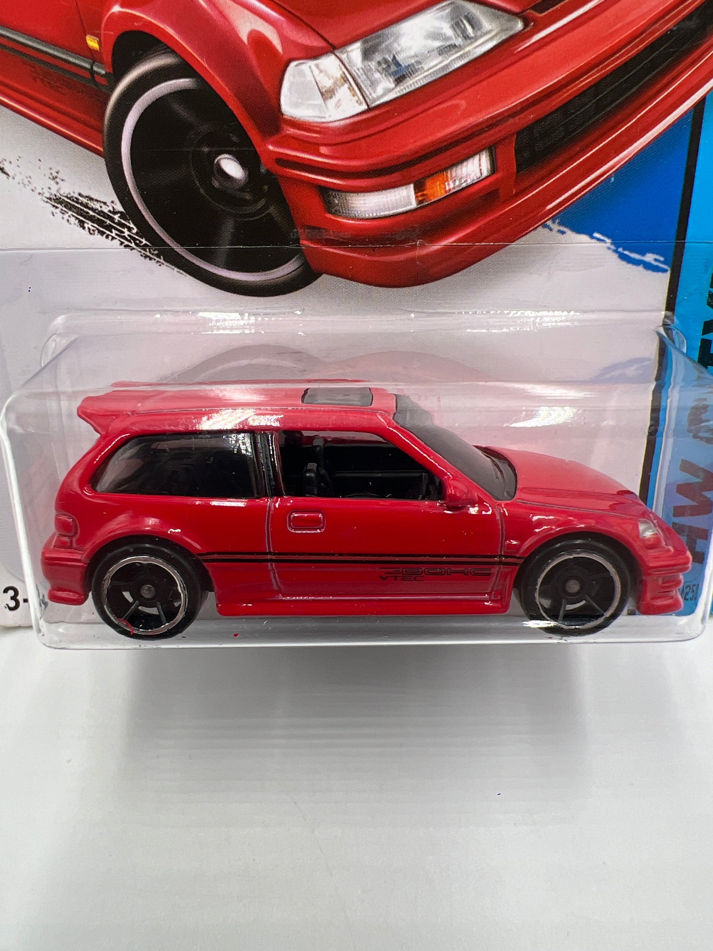 2014 Hot Wheels City #30 1990 Honda Civic EF Red Bad Card 78A