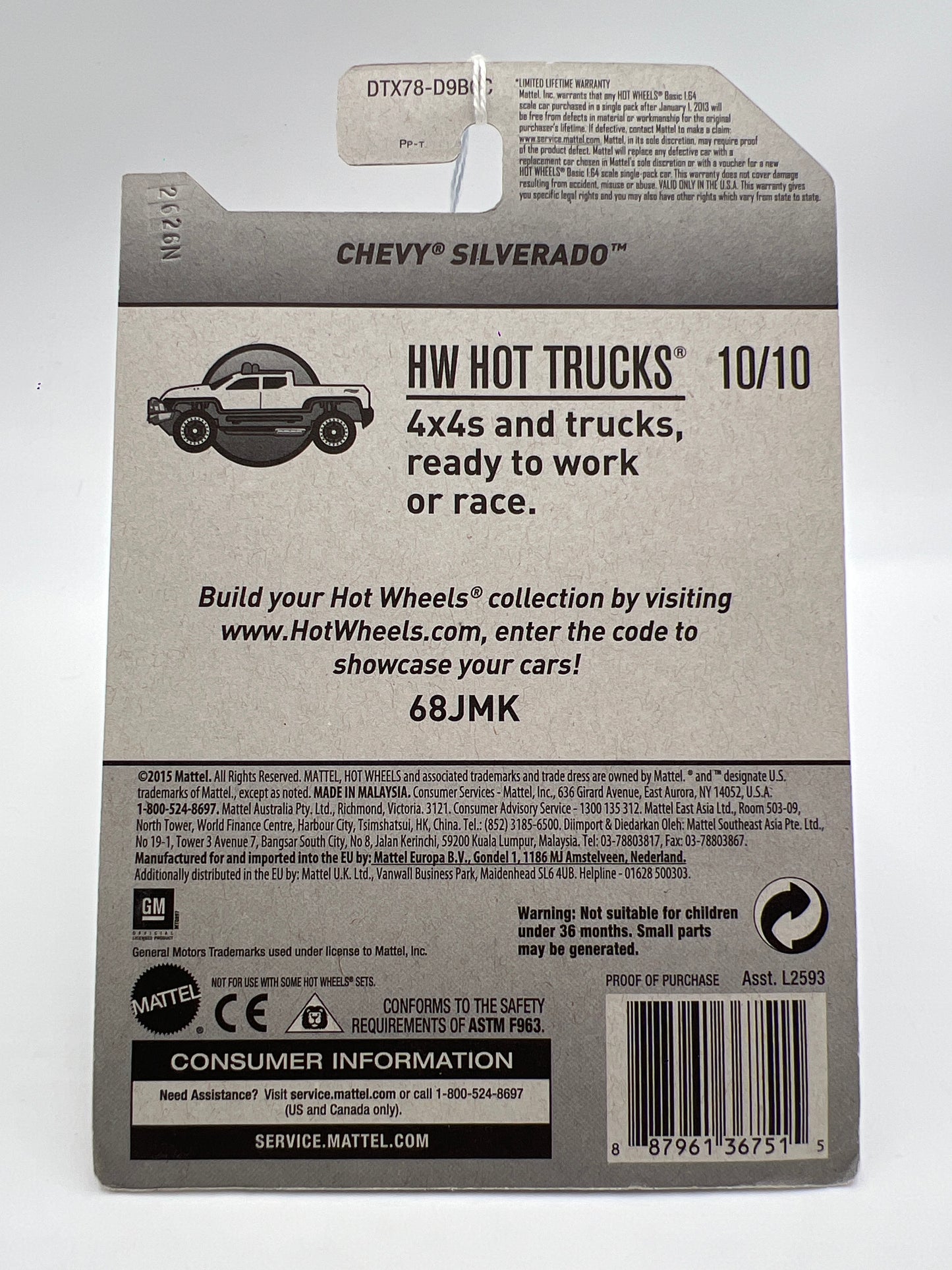 2017 Hot Wheels Hot Trucks #60 Chevy Silverado White #2 15A