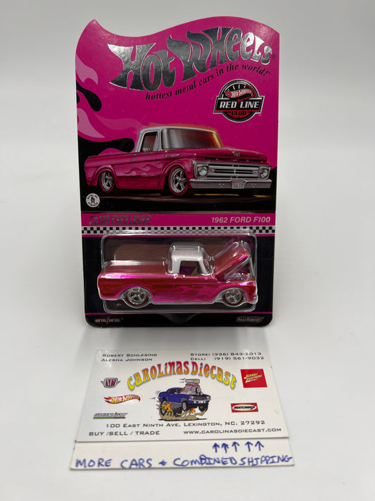 Hot Wheels RLC Club Exclusive 1962 Ford F-100 Pink W/Protector