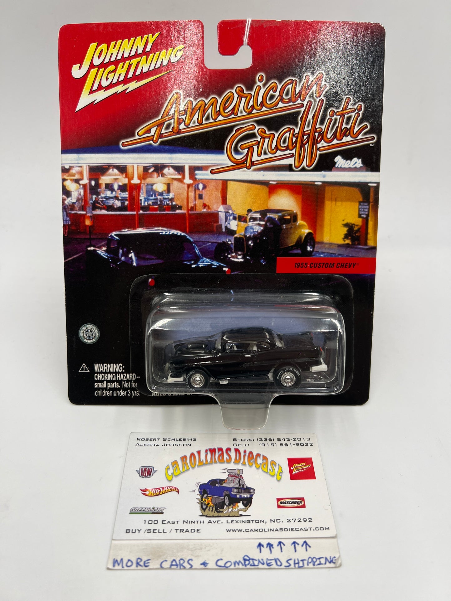 Johnny Lightning White Lightning Chase American Graffiti 1955 Custom Chevy Black
