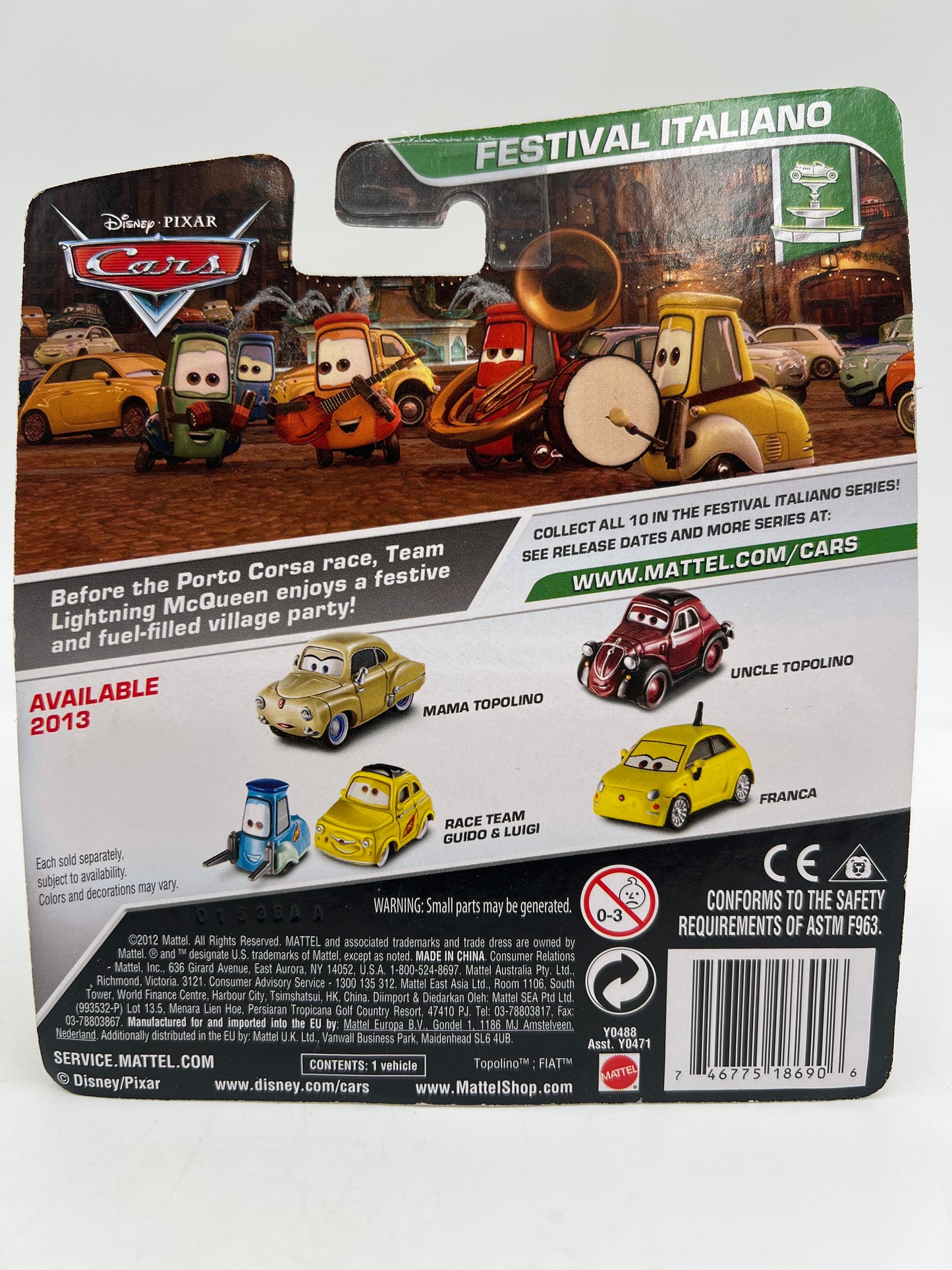 Disney Pixar Cars Festival Italiano #4 Franca Yellow