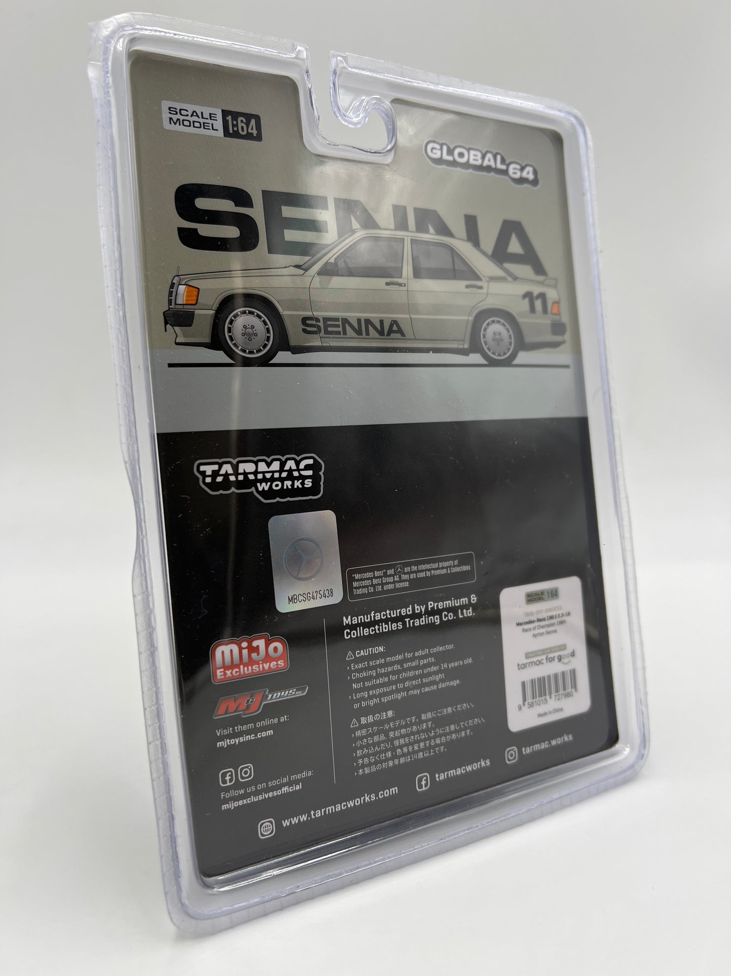 Tarmac Works Mijo Exclusives CHASE Mercedes-Benz 190 E 2.3-16 Senna Race Of Champion 1984