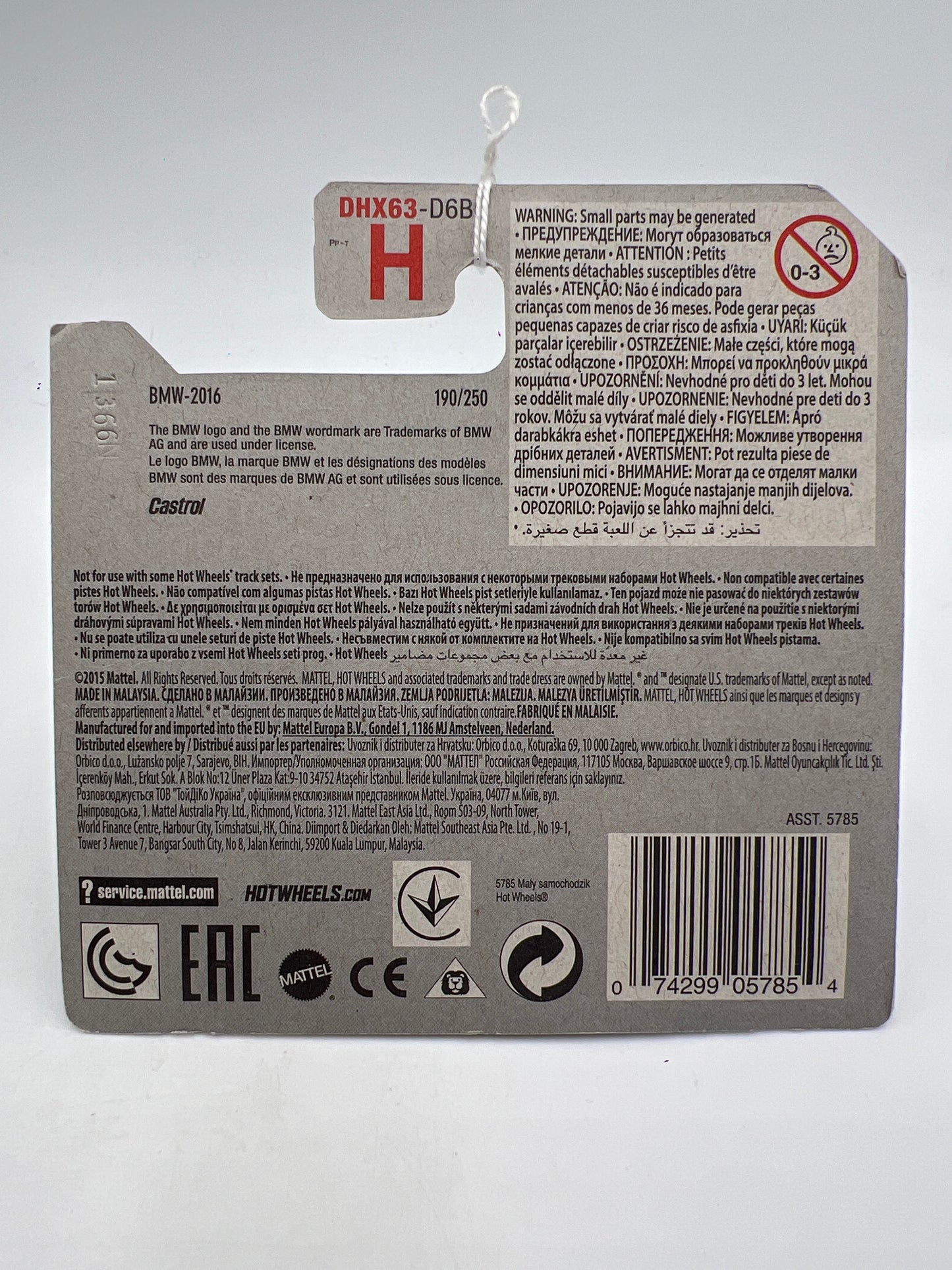 2016 Hot Wheels Short Card BMW #190 73 BMW 3.0 CSL Race Car Black