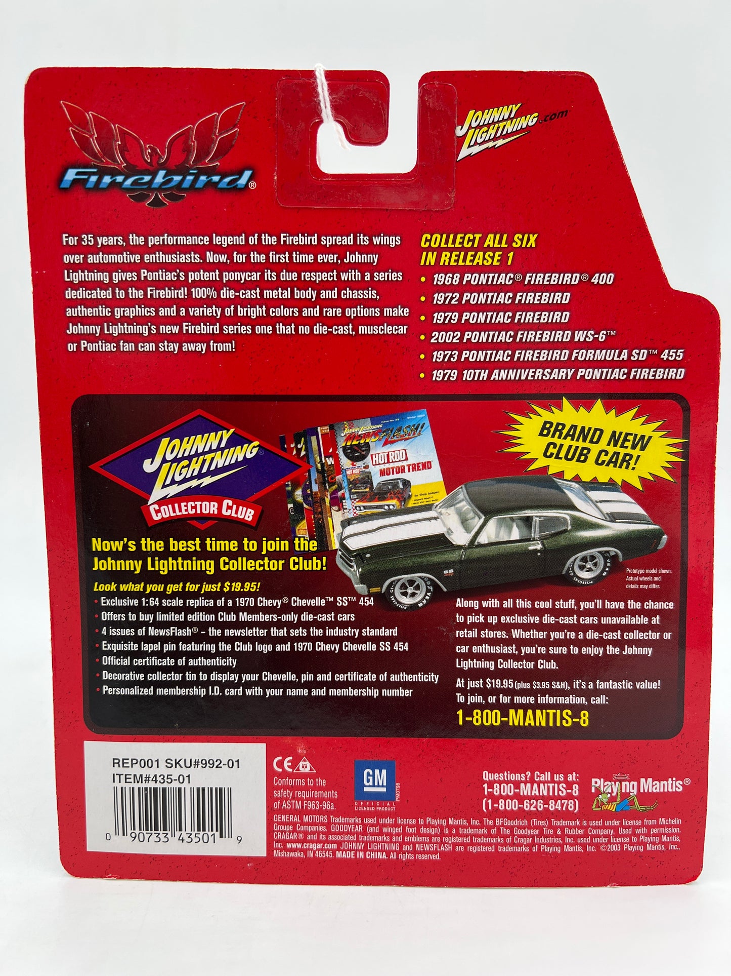 Johnny Lightning Firebird Series Release 1 2002 Pontiac Firebird WS-6 Yellow