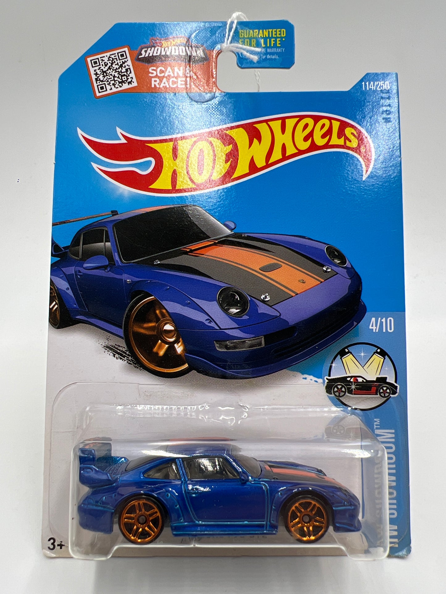 2016 Hot Wheels #114 Porsche 993 GT2 Blue Half Cage