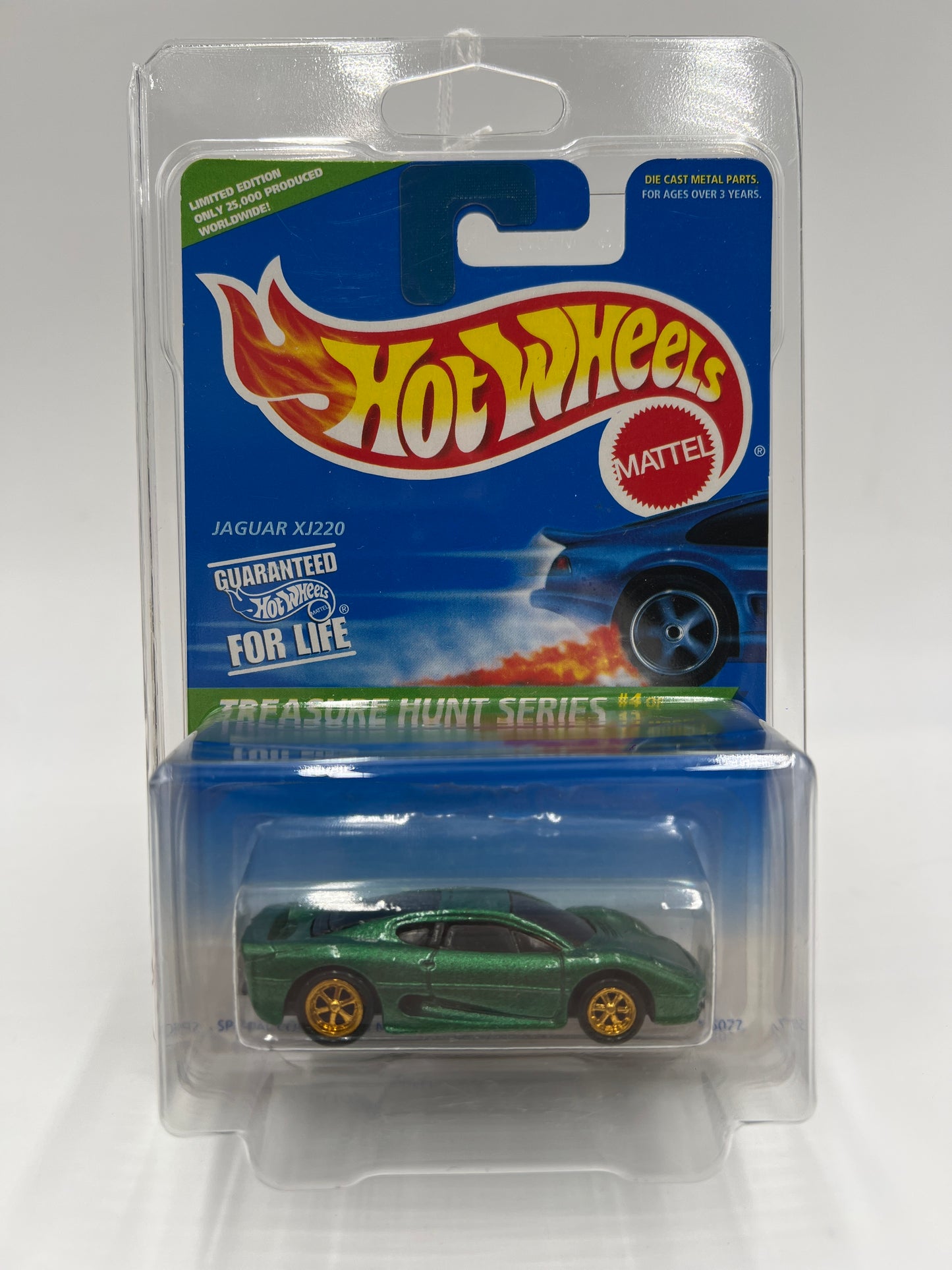 1996 Hot Wheels Treasure Hunt #431 Jaguar XJ220 Green W/Protector