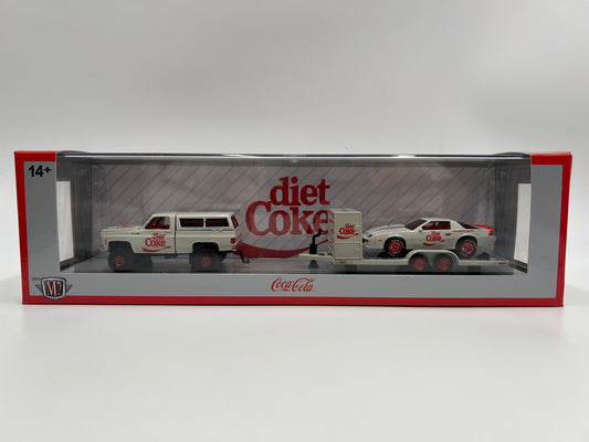 2025 M2 Machines Auto Haulers Diet Coke CHASE 1973 Chevrolet Cheyenne Super 10 4x4 & 1985 Chevrolet Camaro IROC-Z TW39