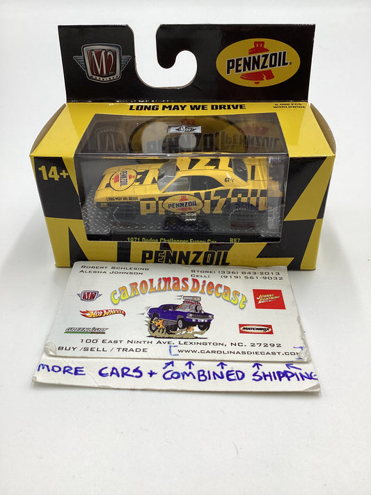 M2 MACHINES Pennzoil 1971 Dodge Challenger funny car Yellow R87